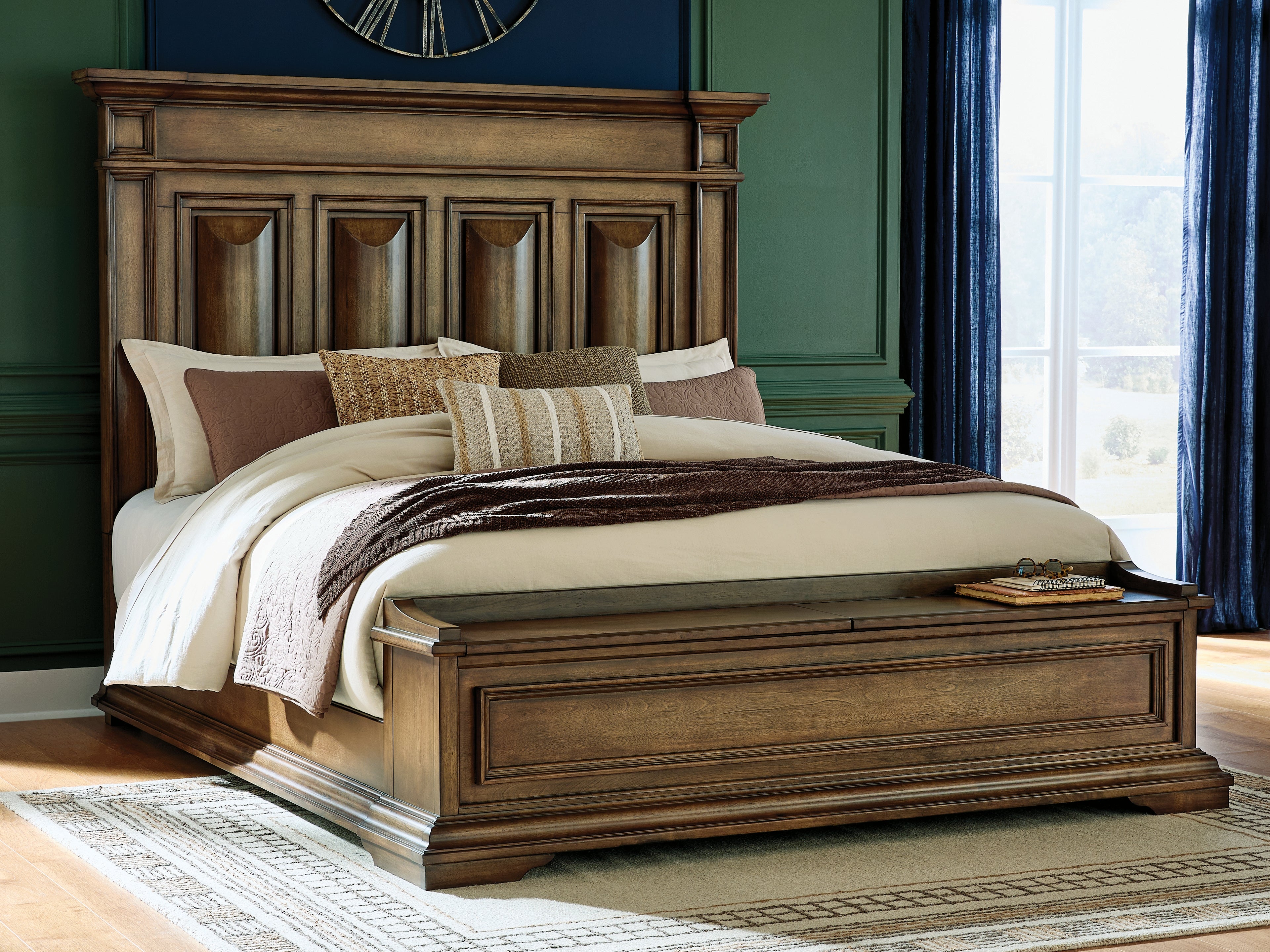 Floridian Furniture - Ashley Furniture - Frantanna Bedroom - California King Panel Storage Bed / Brown - PCB949B9