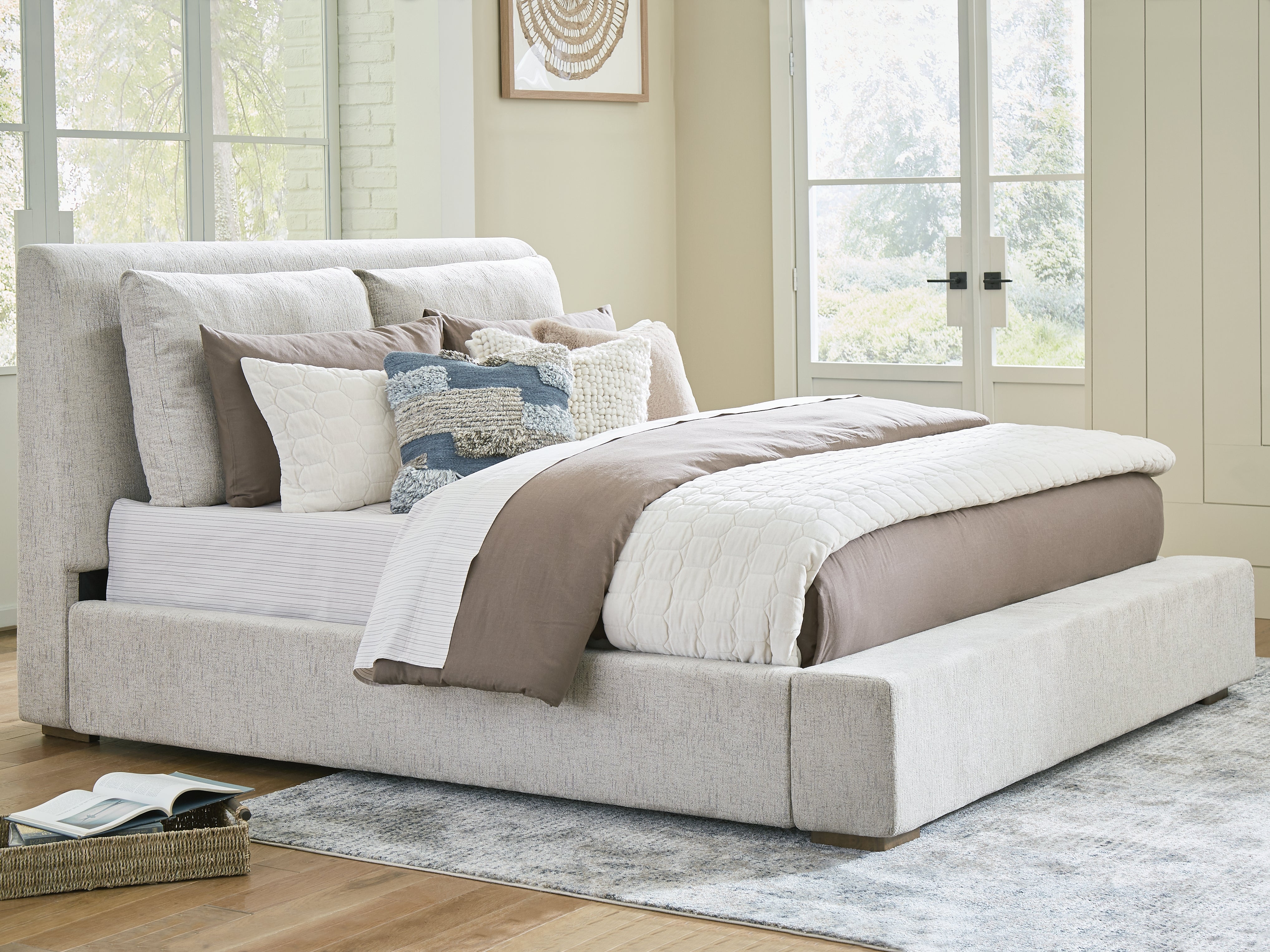 Floridian Furniture - Ashley Furniture - Cabalynn Bedroom - California King Upholstered Bed / Light Brown - B974B7