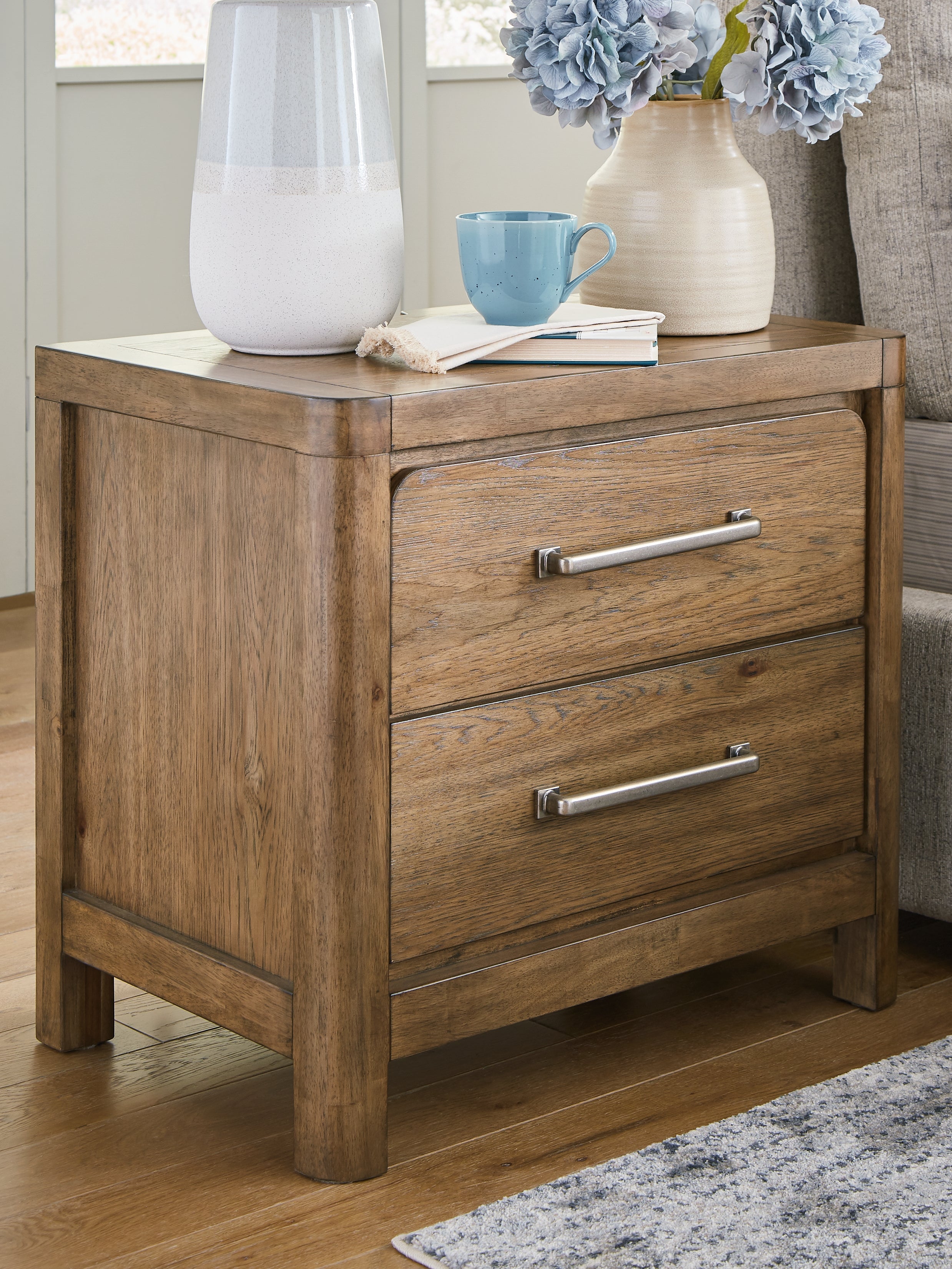 Floridian Furniture - Ashley Furniture - Cabalynn Bedroom - Two Drawer Night Stand / Light Brown - B974-92