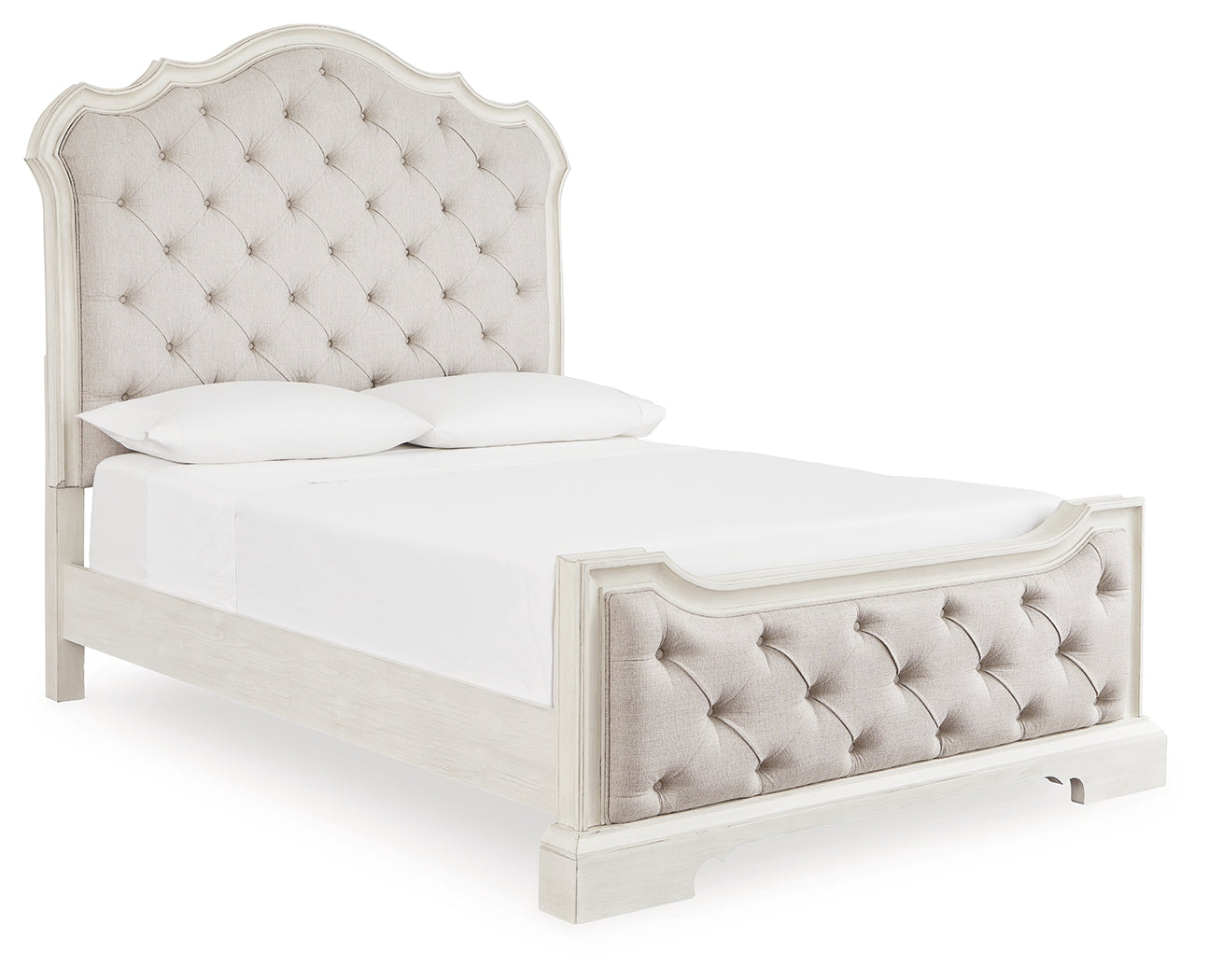 Floridian Furniture - Ashley Furniture - Arlendyne Bedroom - Queen Upholstered Bed / Antique White - B980B2