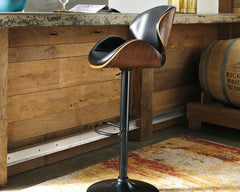 Floridian Furniture - Ashley Furniture - Bellatier Dining Room - Adjustable Height Bar Stool (Set of 2) / Black/Chrome Finish - D120-130X2