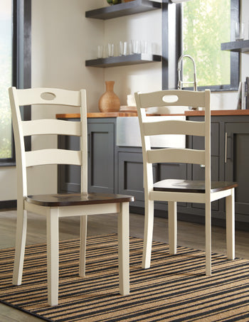 Floridian Furniture - Ashley Furniture - Woodanville Dining Room - Dining Chair (Set of 2) / Cream/Brown - D335-01X2