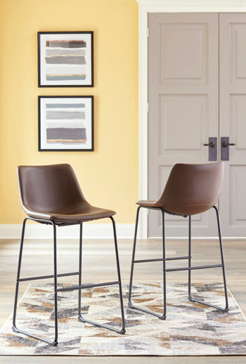 Floridian Furniture - Ashley Furniture - Centiar Dining Room - Pub Height Bar Stool (Set of 2) / Brown - D372-130X2