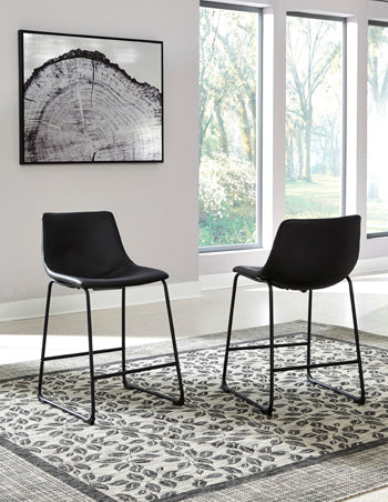 Floridian Furniture - Ashley Furniture - Centiar Dining Room - Counter Height Bar Stool (Set of 2) / Black - D372-624X2