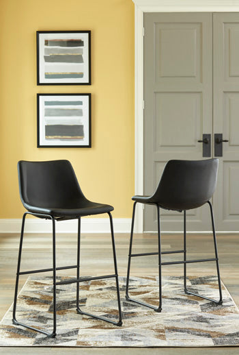 Floridian Furniture - Ashley Furniture - Centiar Dining Room - Pub Height Bar Stool (Set of 2) / Black - D372-630X2