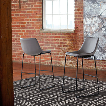 Floridian Furniture - Ashley Furniture - Centiar Dining Room - Pub Height Bar Stool (Set of 2) / Gray - D372-830X2