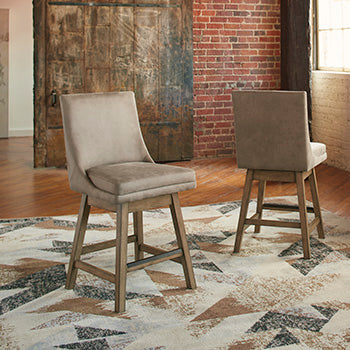 Floridian Furniture - Ashley Furniture - Tallenger Dining Room - Counter Height Bar Stool (Set of 2) / Beige - D380-524X2