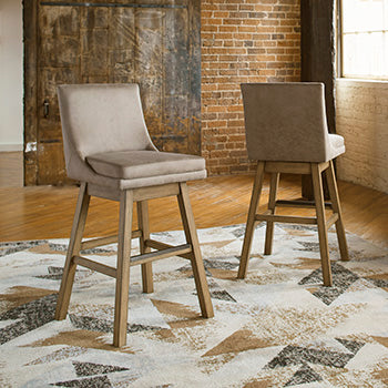 Floridian Furniture - Ashley Furniture - Tallenger Dining Room - Bar Height Bar Stool (Set of 2) / Beige - D380-530X2
