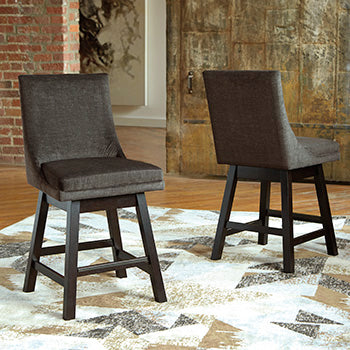 Floridian Furniture - Ashley Furniture - Tallenger Dining Room - Counter Height Bar Stool (Set of 2) / Dark Gray - D380-624X2