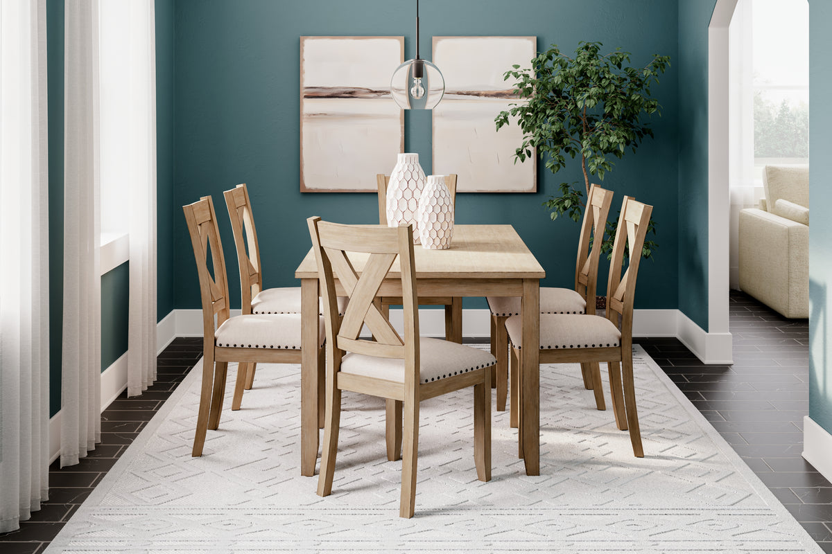 Floridian Furniture - Ashley Furniture - Sanbriar Dining Room - RECT DRM Table Set (7/CN) / Light Brown - D393-425