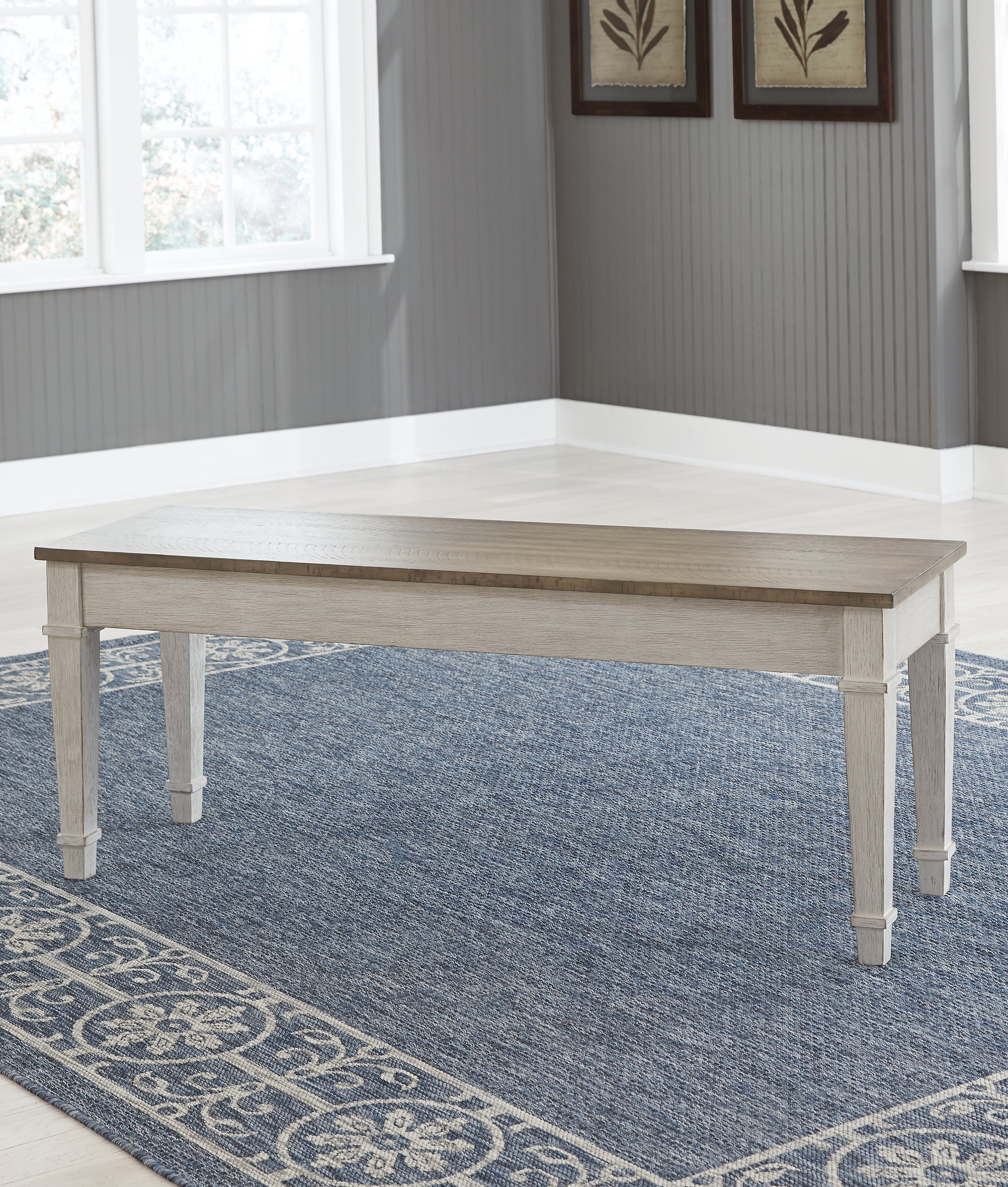 Floridian Furniture - Ashley Furniture - Skempton Dining Room - Storage Bench / White/Light Brown - D394-00