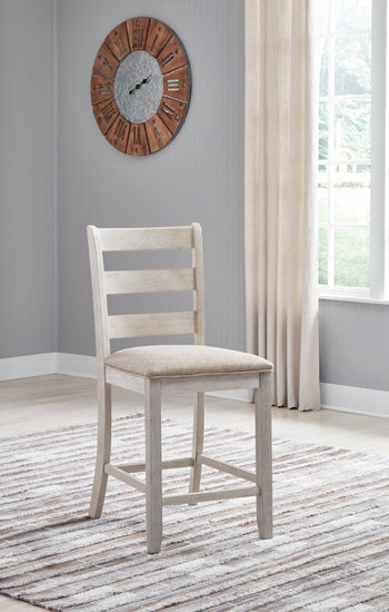 Floridian Furniture - Ashley Furniture - Skempton Dining Room - Counter Height Bar Stool (Set of 2) / White/Light Brown - D394-124X2