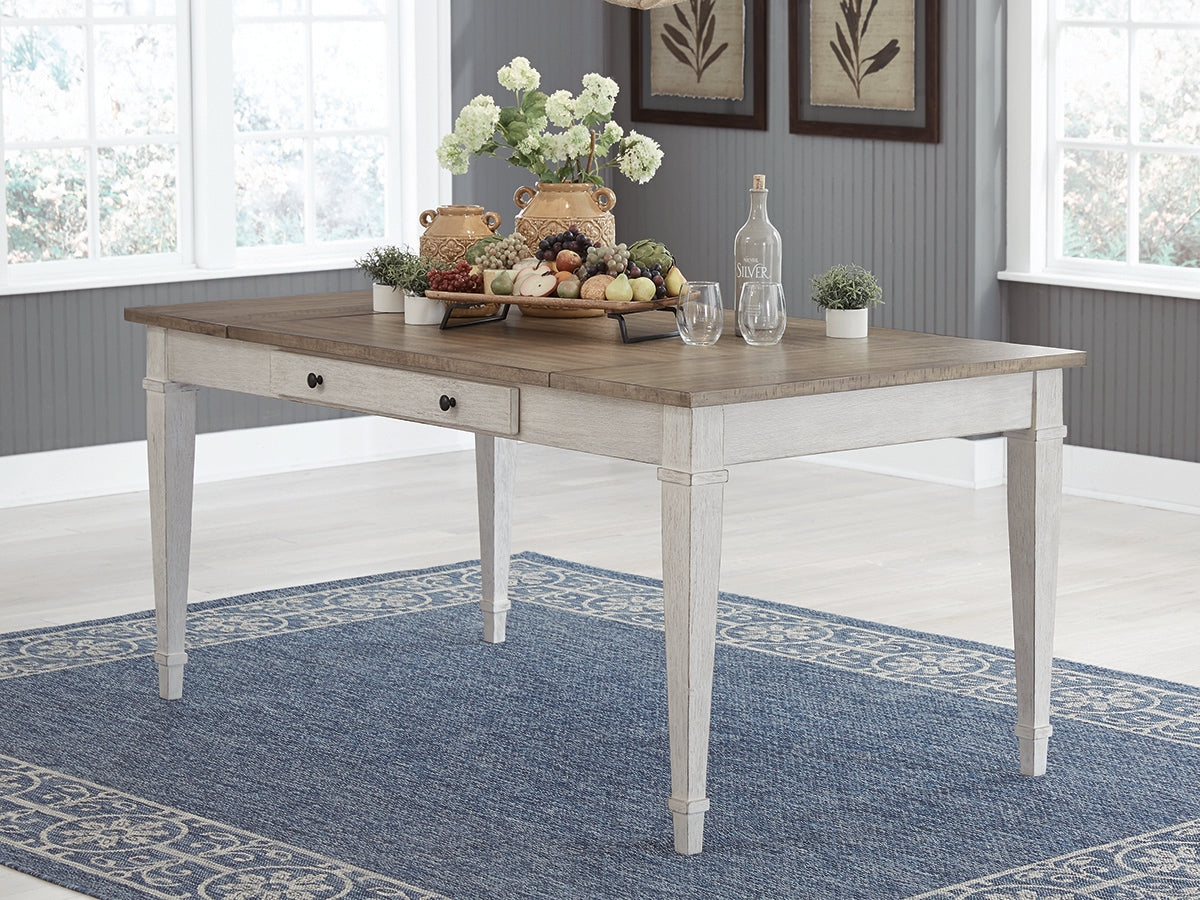 Floridian Furniture - Ashley Furniture - Skempton Dining Room - RECT DRM Table w/Storage / White/Light Brown - D394-25