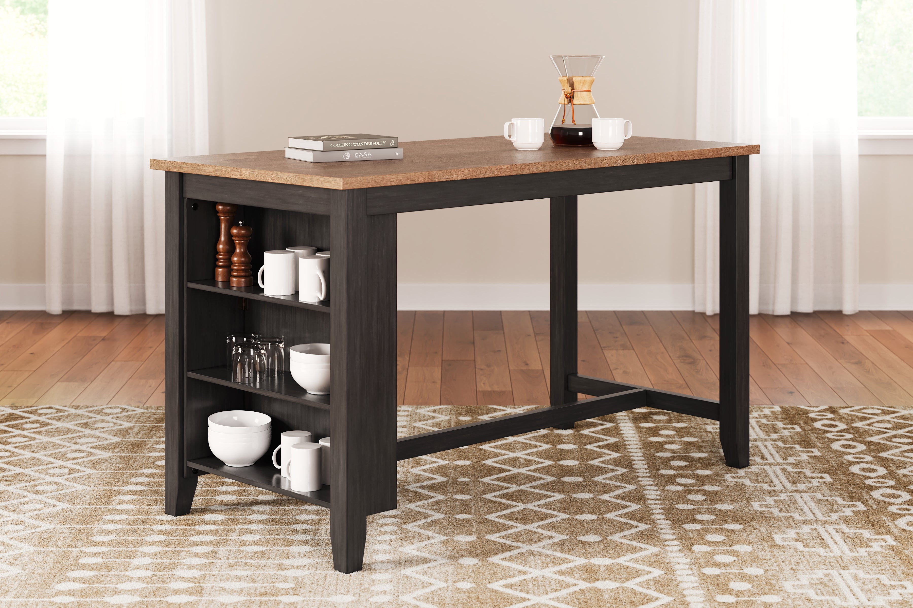 Floridian Furniture - Ashley Furniture - Gesthaven Dining Room - RECT Dining Room Counter Table / Natural/Brown - D396-13
