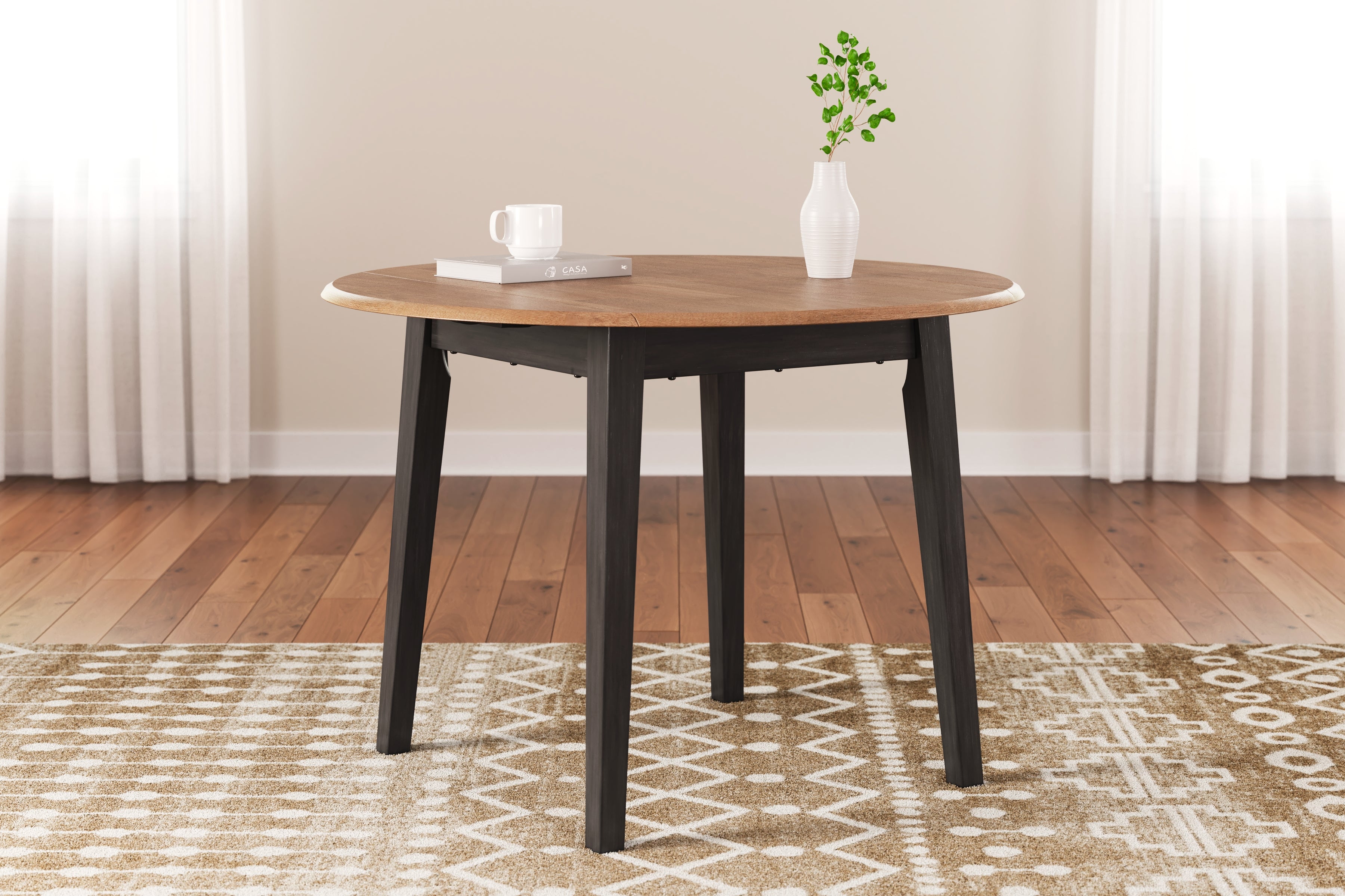 Floridian Furniture - Ashley Furniture - Gesthaven Dining Room - Round DRM Drop Leaf Table / Natural/Brown - D396-15