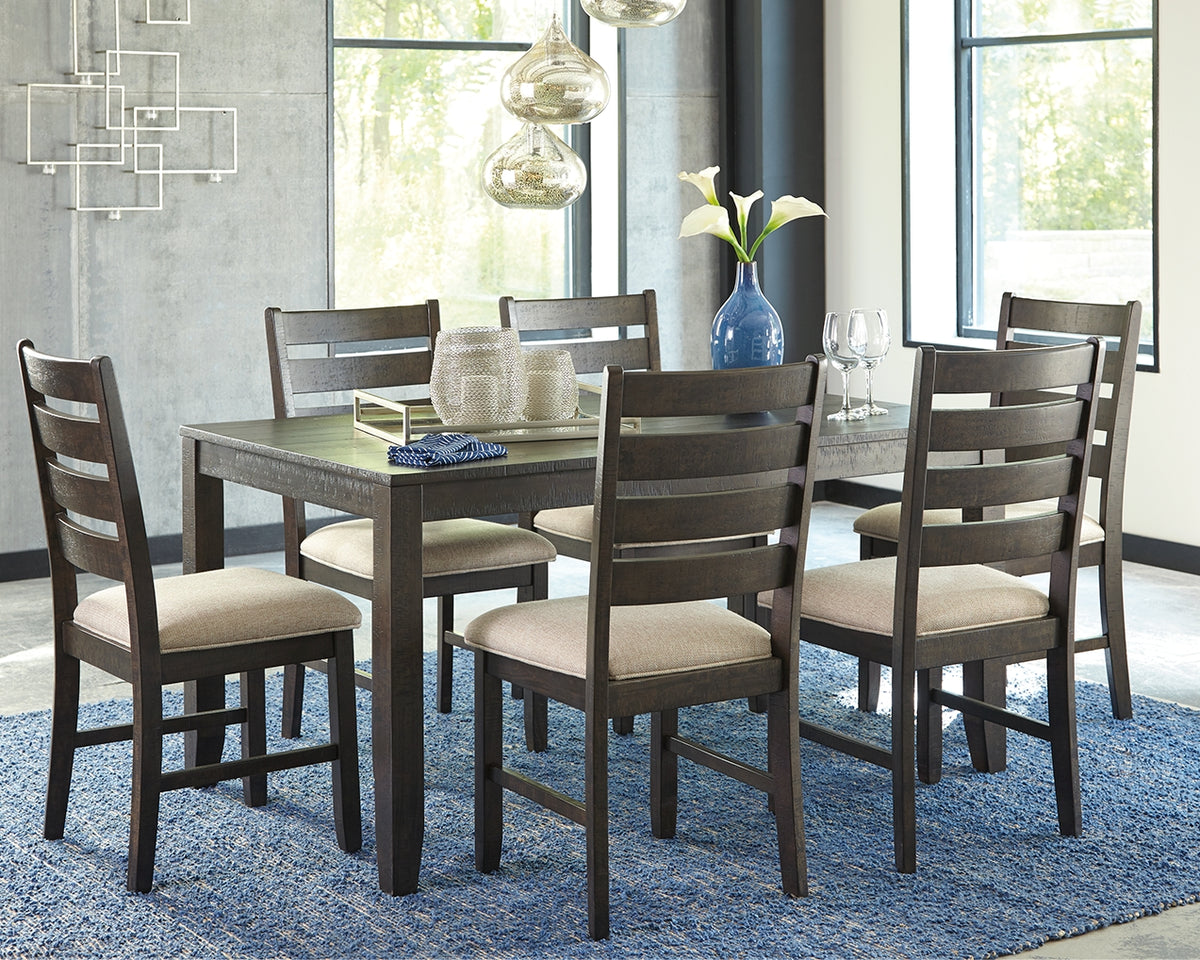 Floridian Furniture - Ashley Furniture - Rokane Dining Room - Dining Room Table Set (7/CN) / Brown - D397-425