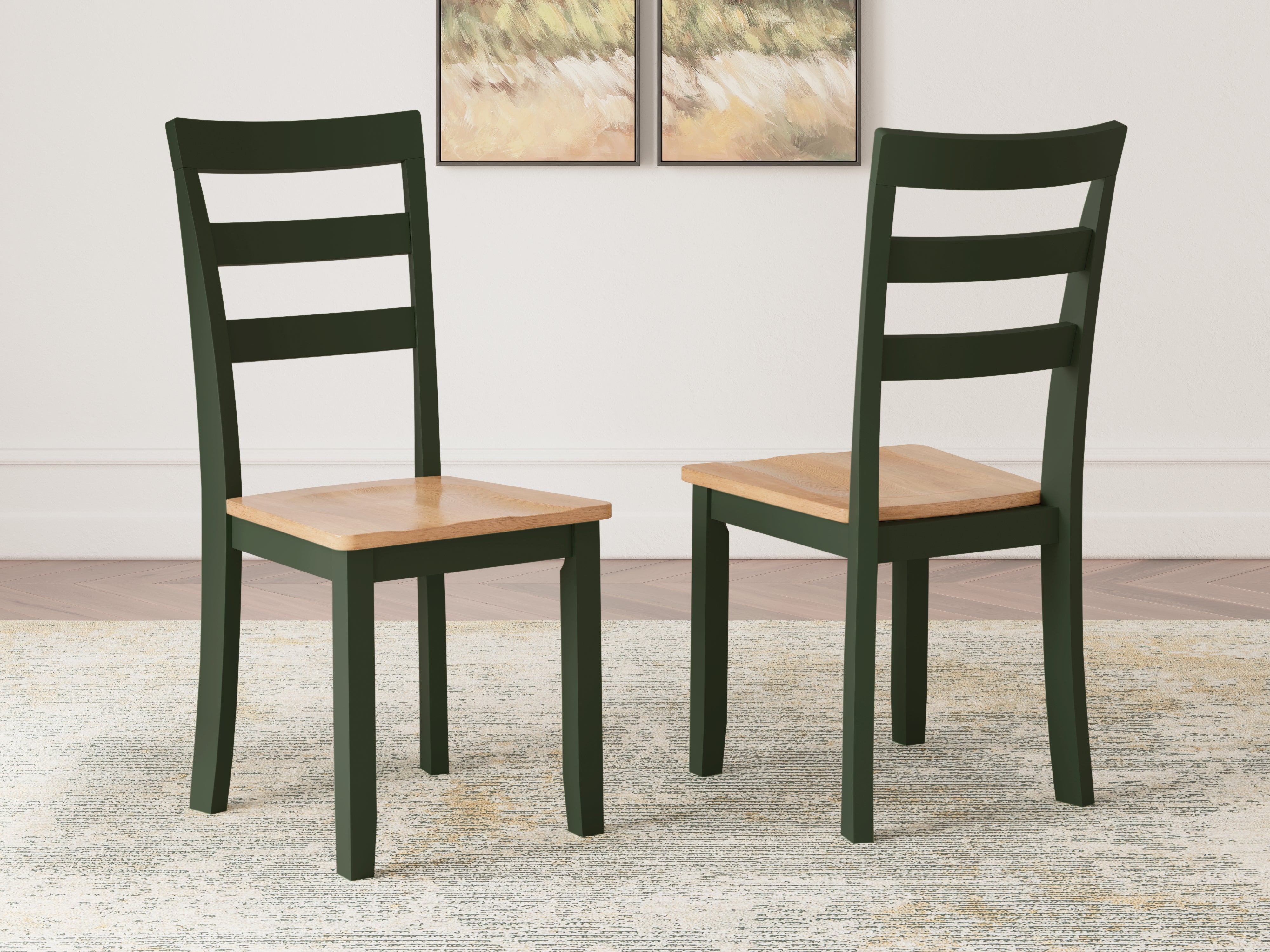 Floridian Furniture - Ashley Furniture - Gesthaven Dining Room - Dining Chair (Set of 2) / Natural/Green - D401-01X2