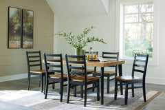 Floridian Furniture - Ashley Furniture - Blondon Dining Room - RECT DRM Table Set (7/CN) / Brown/Black - D413-425