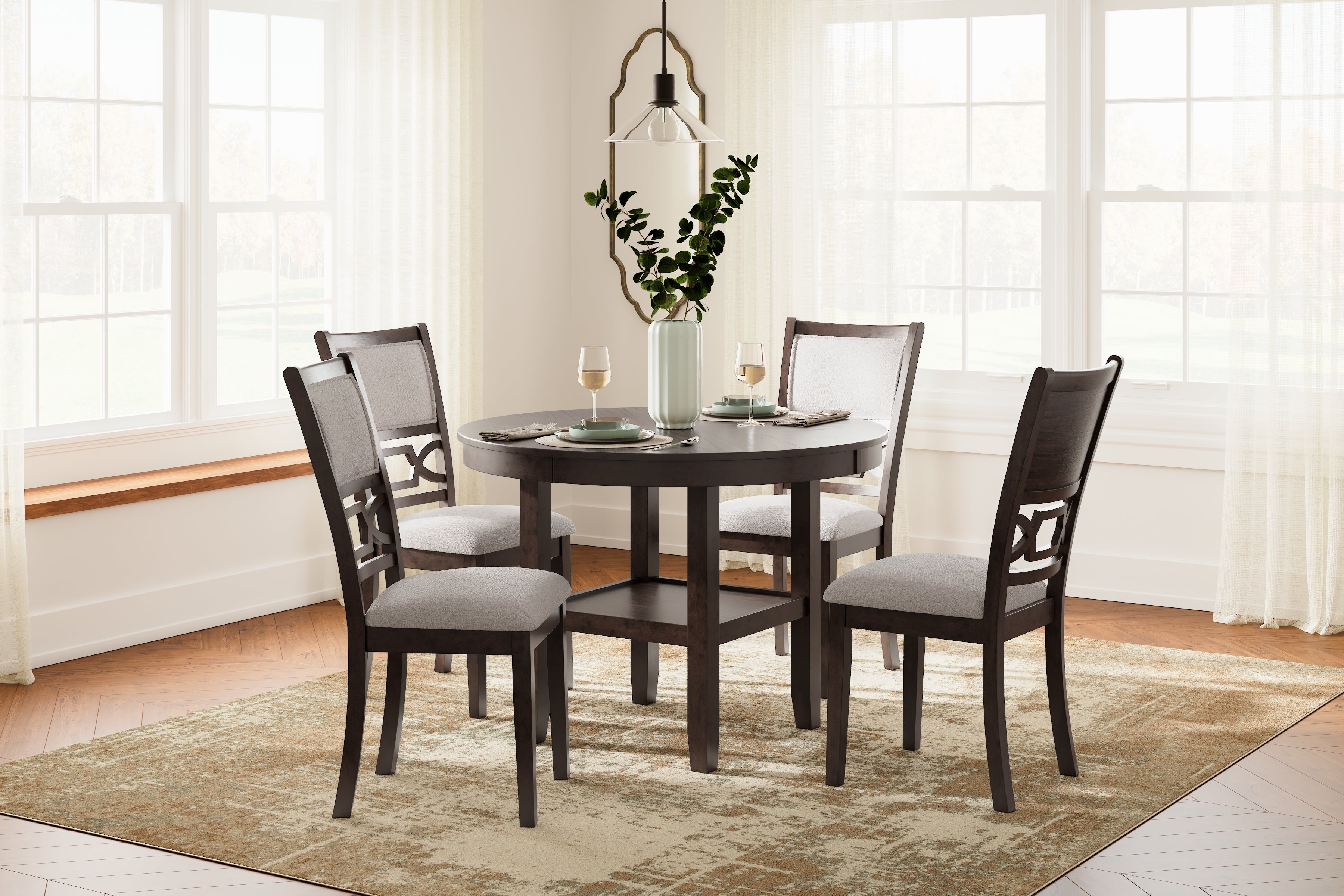 Floridian Furniture - Ashley Furniture - Langwest Dining Room - Dining Room Table Set (5/CN) / Brown - D422-225