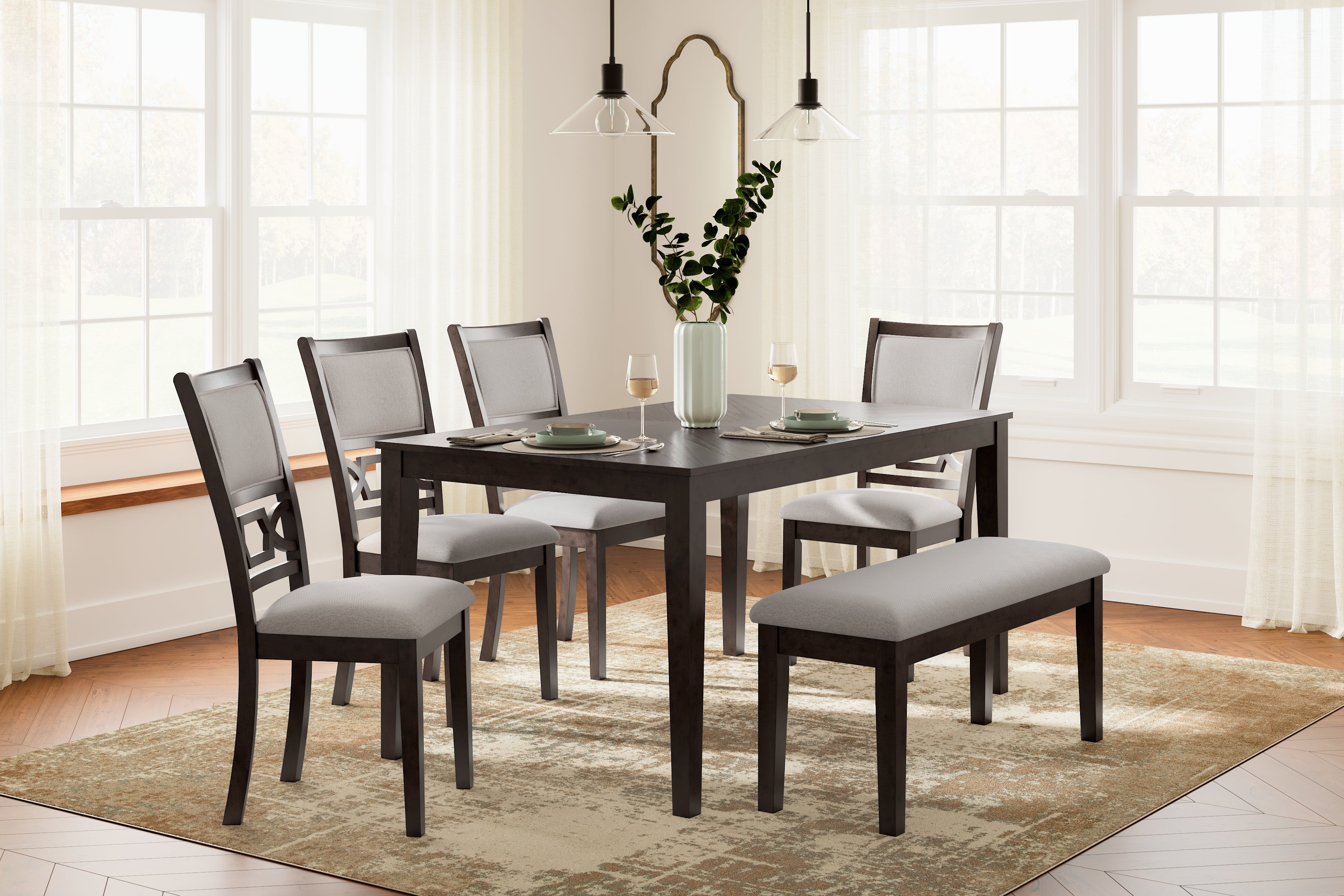 Floridian Furniture - Ashley Furniture - Langwest Dining Room - Dining Room Table Set (6/CN) / Brown - D422-325