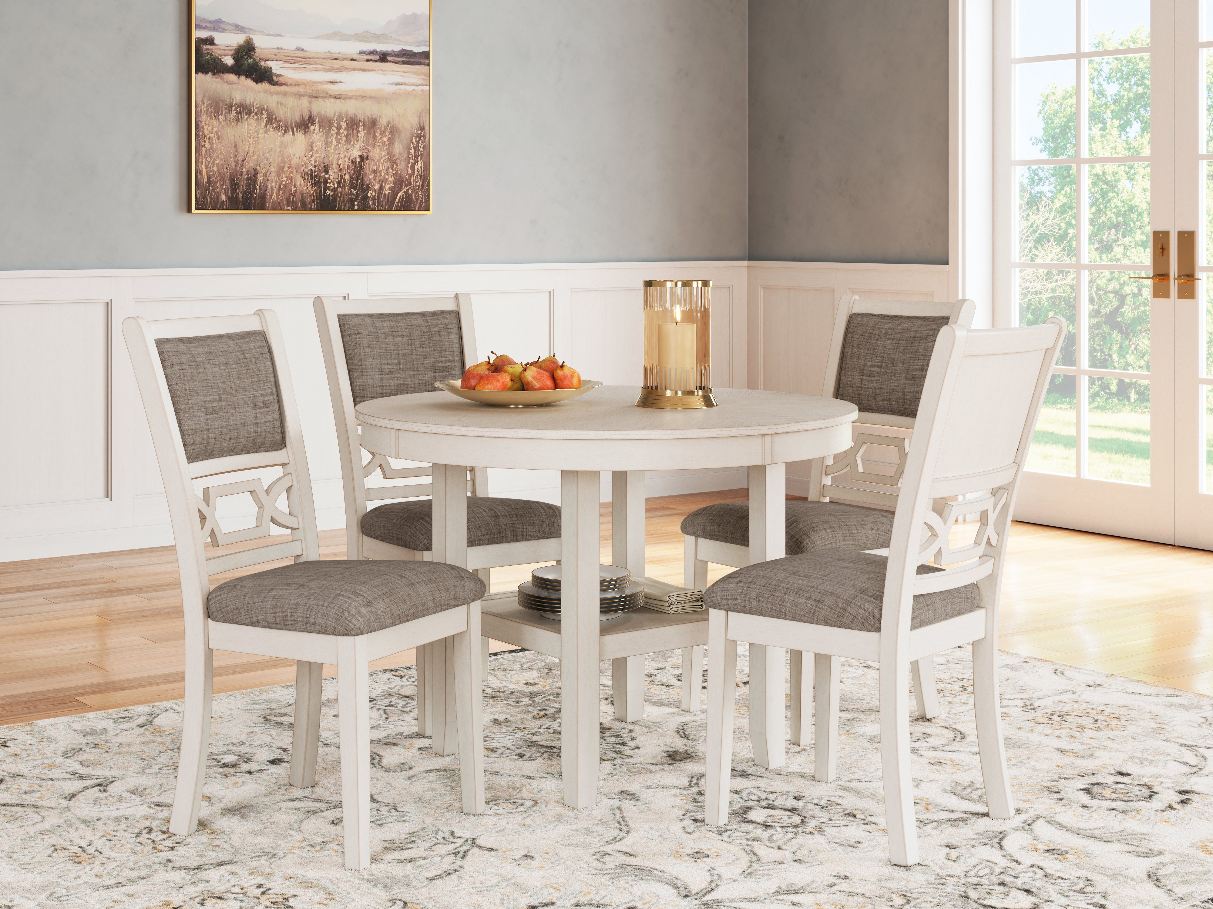 Floridian Furniture - Ashley Furniture - Erinberg Dining Room - Dining Room Table Set (5/CN) / Antique White - D423-225