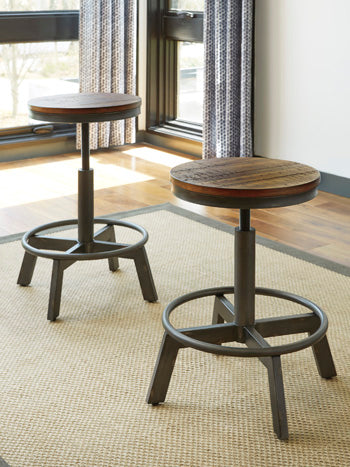 Floridian Furniture - Ashley Furniture - Torjin Dining Room - Counter Height Stool (Set of 2) / Brown/Gray - D440-024X2