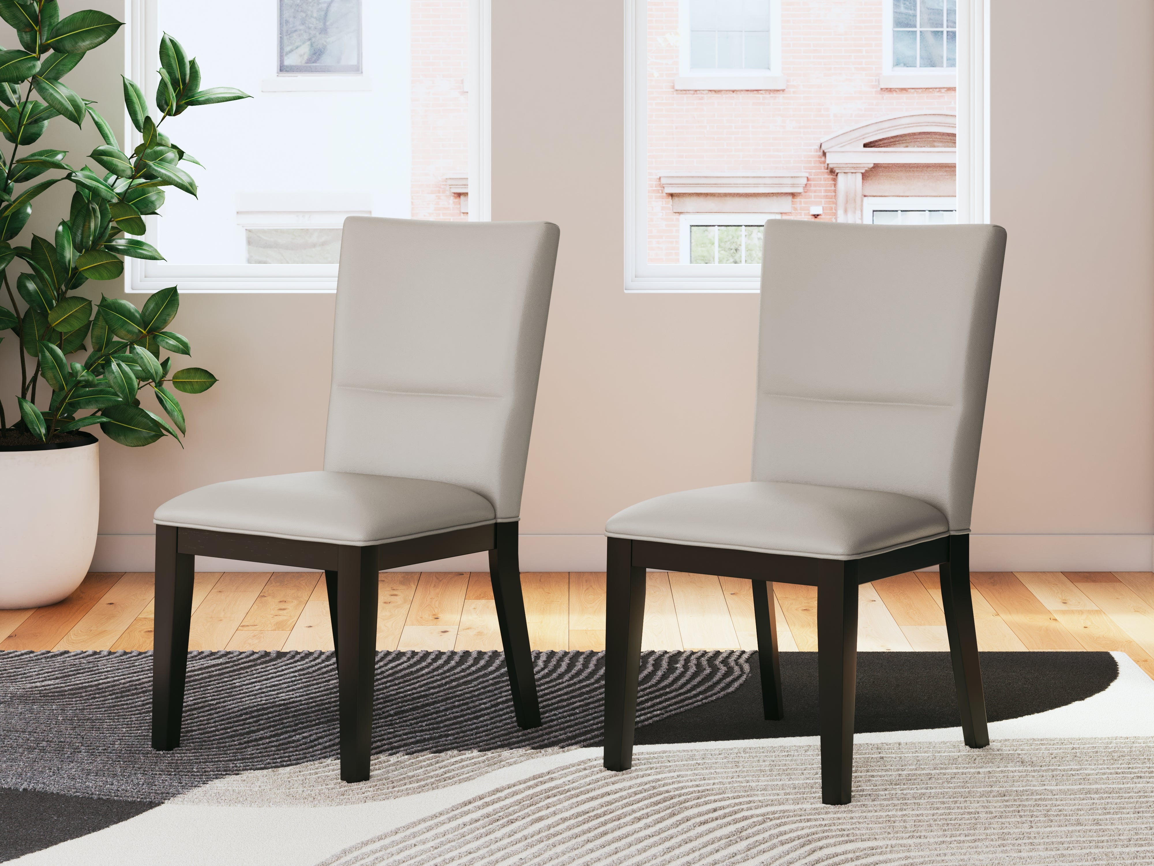 Floridian Furniture - Ashley Furniture - Glinari Dining Room - Dining Chair  (Set of 2) / Taupe/Black - D476-01X2
