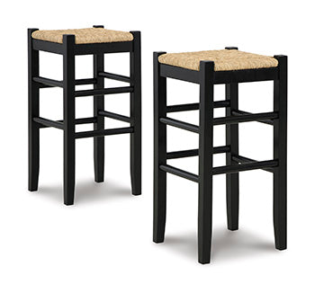 Floridian Furniture - Ashley Furniture - Mirimyn Dining Room - Bar Height Bar Stool (Set of 2) / Black - D508-130X2