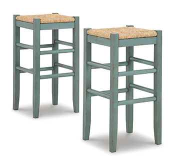 Floridian Furniture - Ashley Furniture - Mirimyn Dining Room - Bar Height Bar Stool (Set of 2) / Teal - D508-330X2