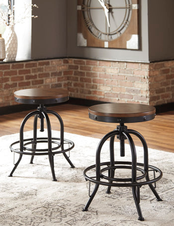 Floridian Furniture - Ashley Furniture - Valebeck Dining Room - Counter Height Bar Stool (Set of 2) / Brown/Black - D546-224X2