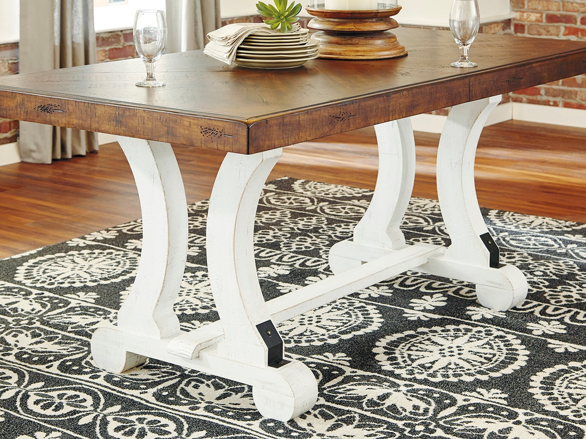 Floridian Furniture - Ashley Furniture - Valebeck Dining Room - Rectangular Dining Room Table / White/Brown - D546-35