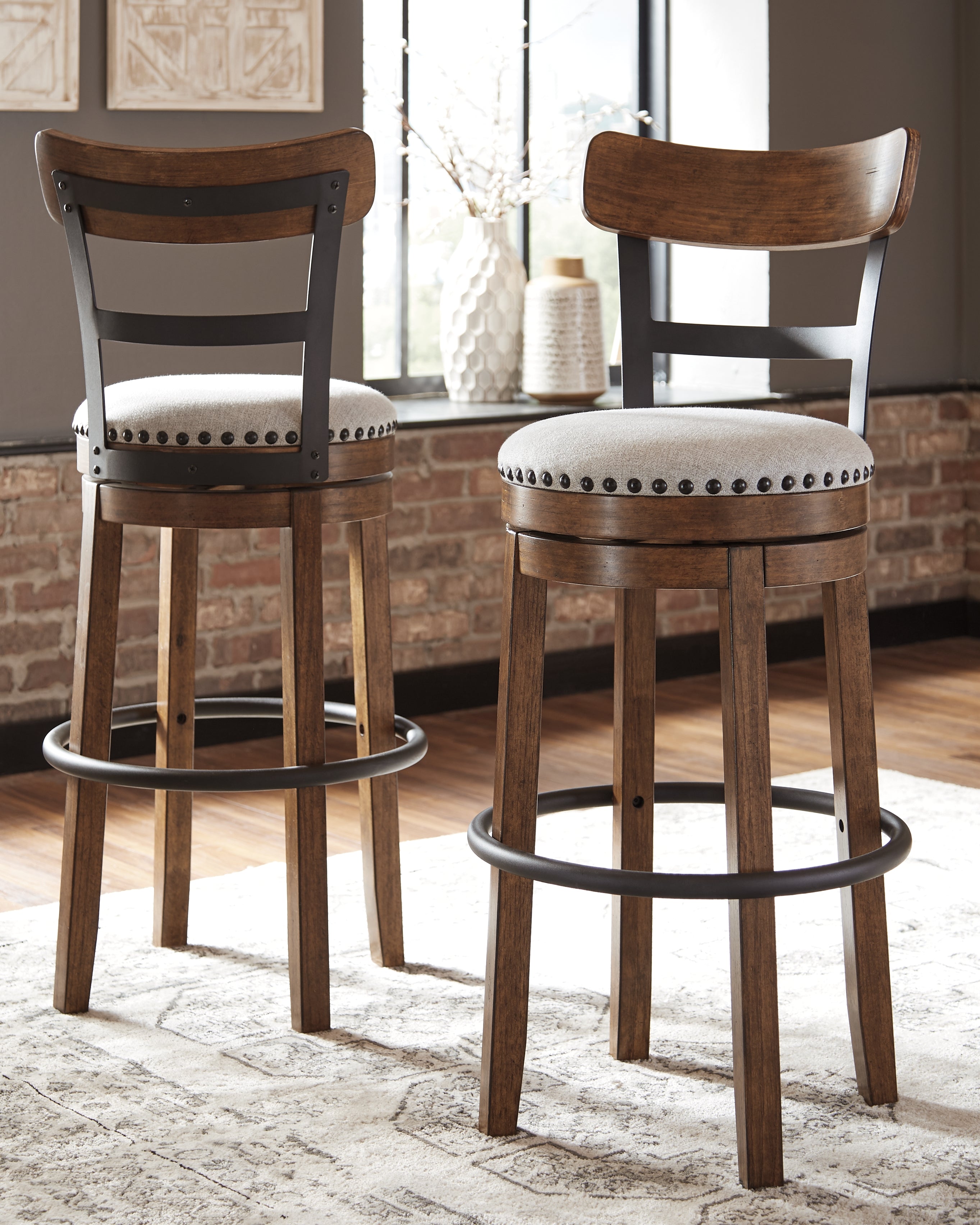 Floridian Furniture - Ashley Furniture - Valebeck Dining Room - Tall UPH Swivel Barstool(1/CN) / Brown - D546-430
