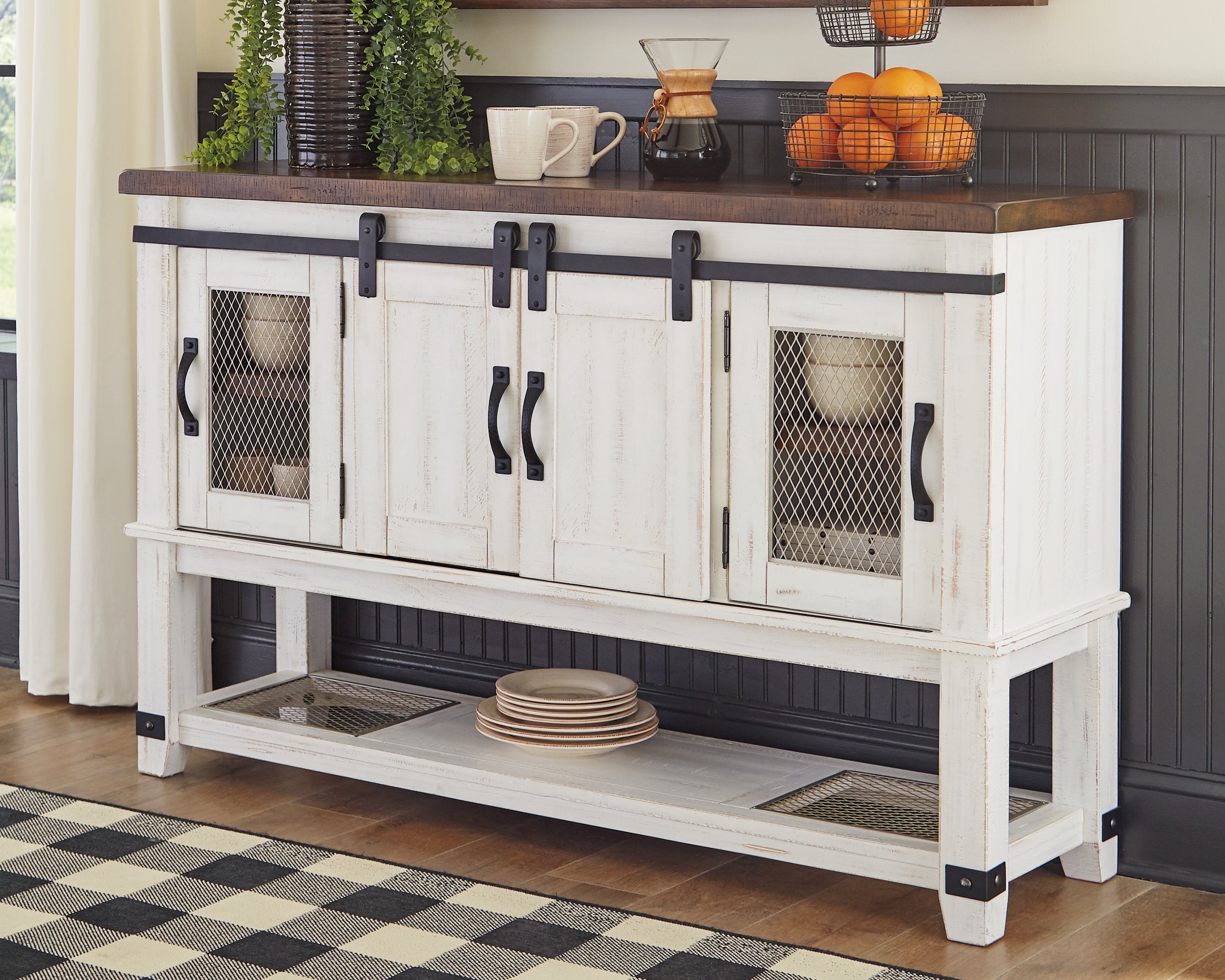 Floridian Furniture - Ashley Furniture - Valebeck Dining Room - Dining Room Server / White/Brown - D546-60