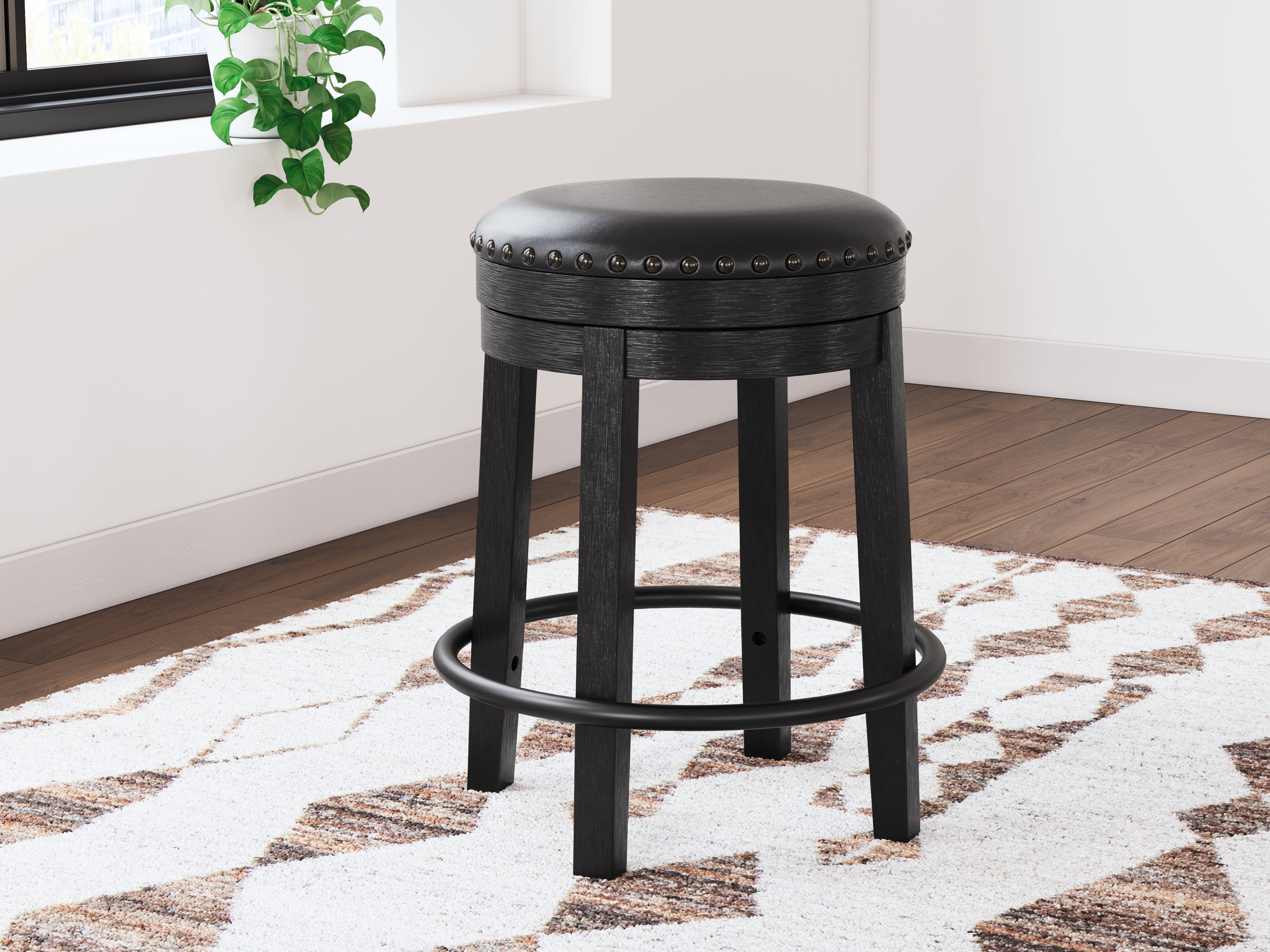 Floridian Furniture - Ashley Furniture - Valebeck Dining Room - UPH Swivel Stool (1/CN) / Black - D546-824
