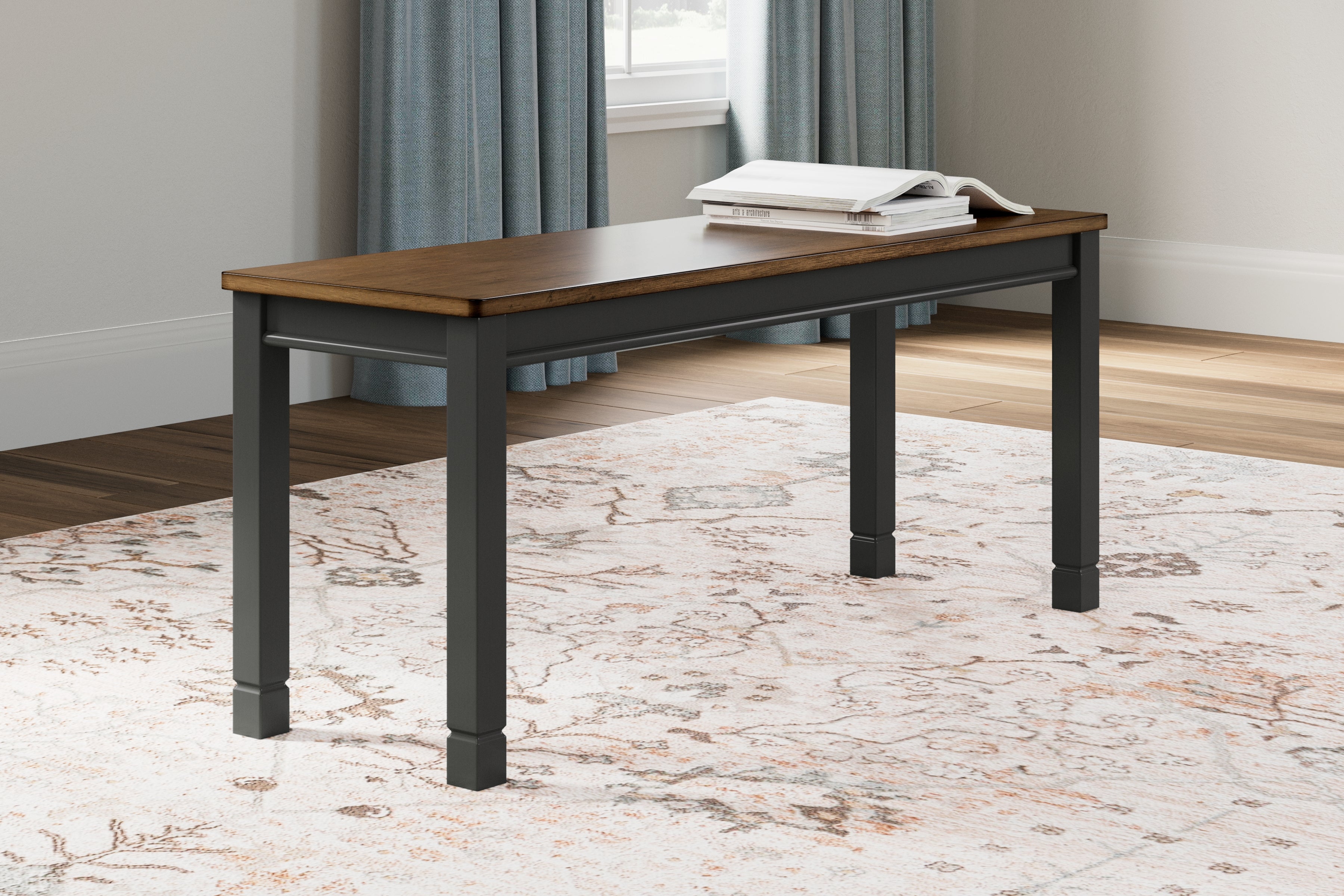 Floridian Furniture - Ashley Furniture - Owingsville Dining Room - Large Dining Room Bench / Black/Brown / 42"W x 14"D x 18"H - D580-00