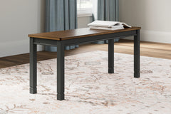 Floridian Furniture - Ashley Furniture - Owingsville Dining Room - Large Dining Room Bench / Black/Brown / 42"W x 14"D x 18"H - D580-00