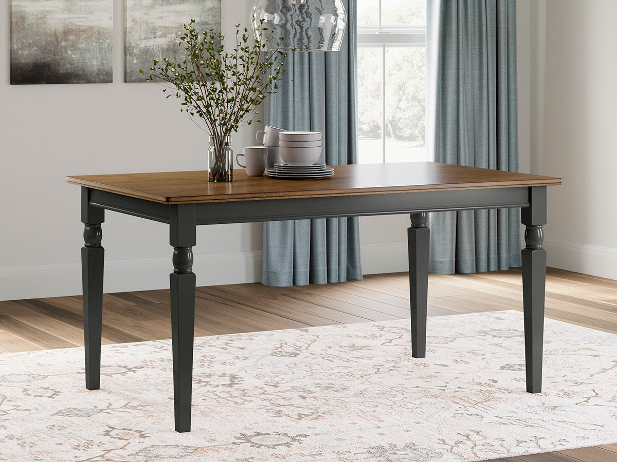 Floridian Furniture - Ashley Furniture - Owingsville Dining Room - Rectangular Dining Room Table / Black/Brown / 60"W x 36"D x 30"H - D580-25