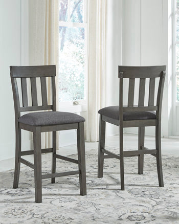 Floridian Furniture - Ashley Furniture - Hallanden Dining Room - Counter Height Bar Stool (Set of 2) / Two-tone Gray - D589-124X2
