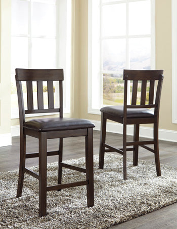 Floridian Furniture - Ashley Furniture - Haddigan Dining Room - Counter Height Bar Stool (Set of 2) / Dark Brown - D596-124X2