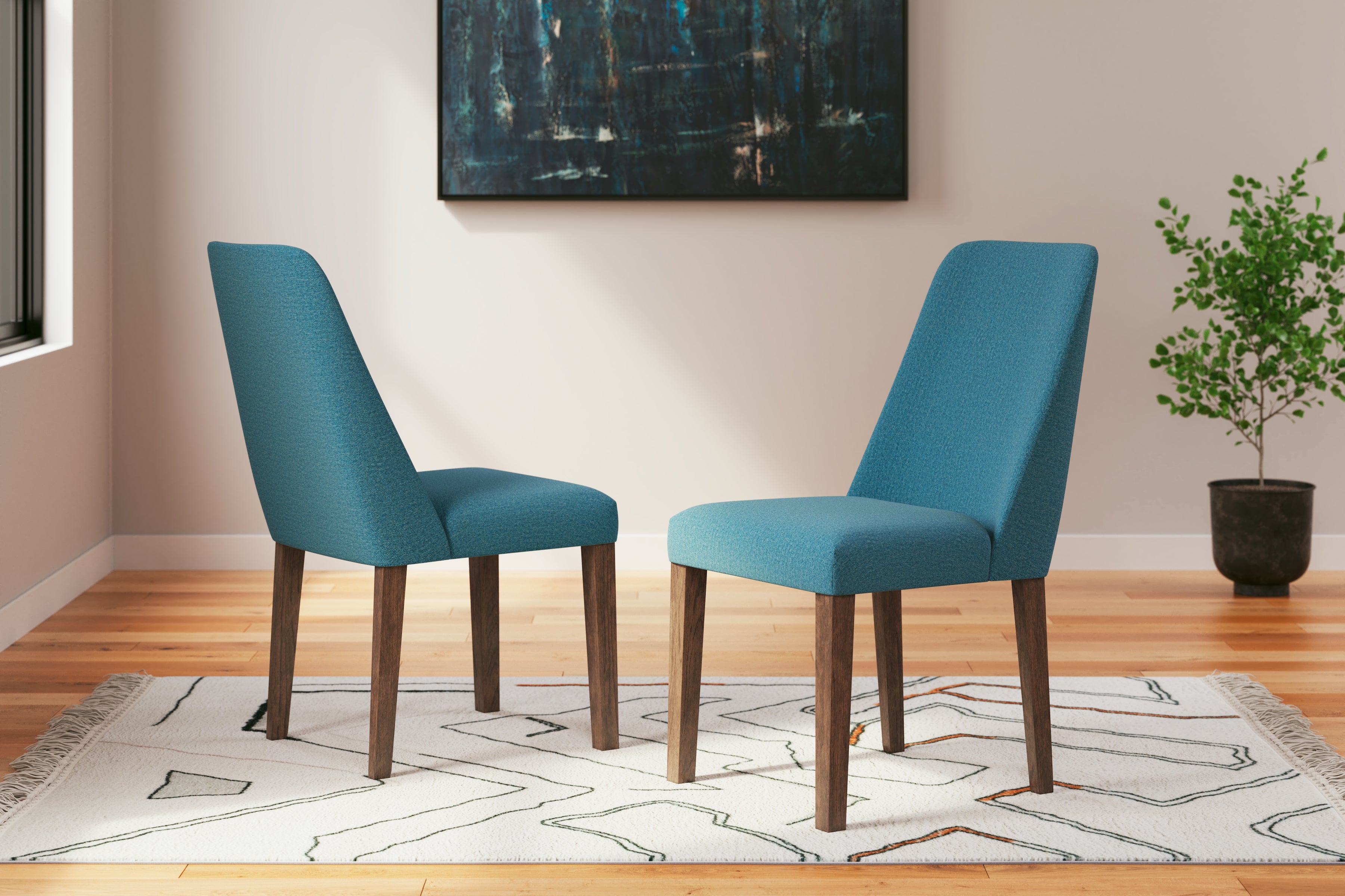 Floridian Furniture - Ashley Furniture - Lyncott Dining Room - Dining Chair (Set of 2) / Blue/Brown - D615-03X2