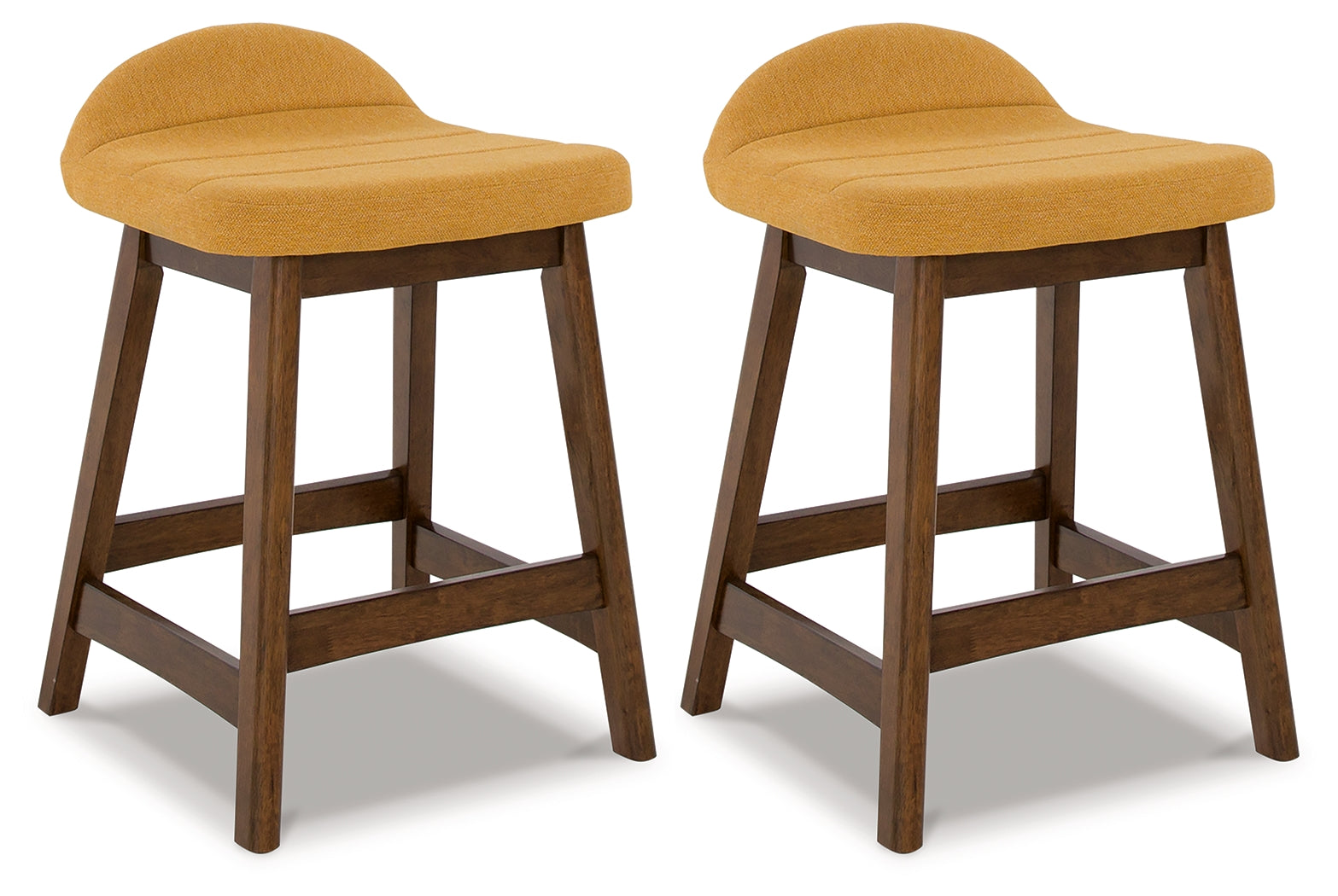 Floridian Furniture - Ashley Furniture - Lyncott Dining Room - Counter Height Bar Stool (Set of 2) / Mustard/Brown - D615-424X2