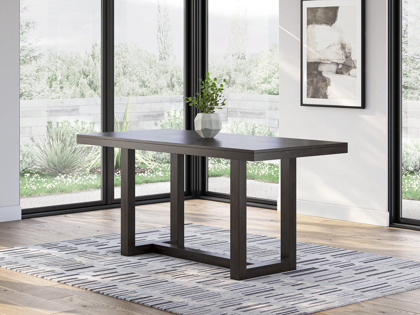 Floridian Furniture - Ashley Furniture - Neymorton Dining Room - RECT Dining Room Counter Table / Dark Grayish Brown - D618-13