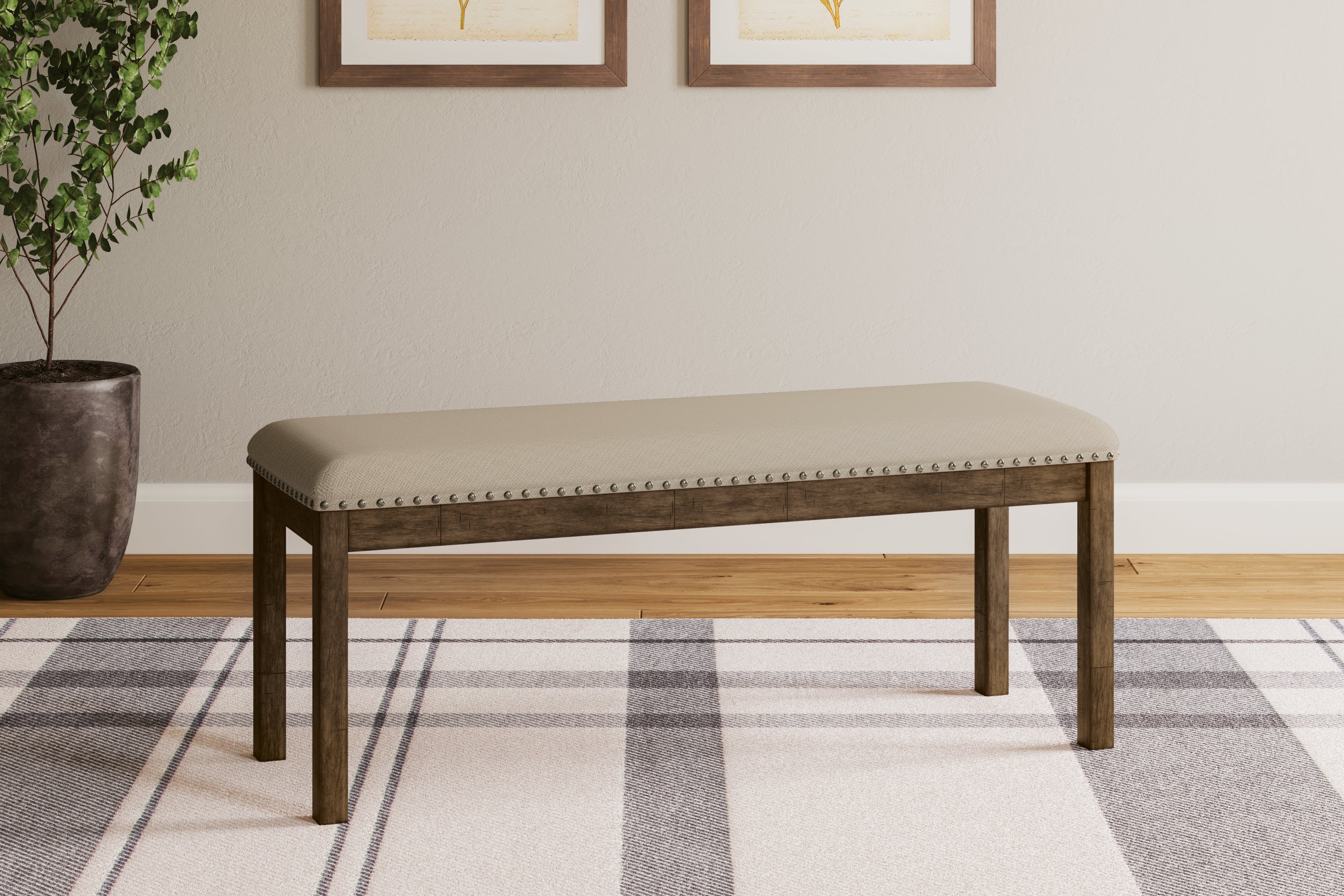 Floridian Furniture - Ashley Furniture - Moriville Dining Room - Upholstered Bench / Beige / 48"W x 17"D x 20"H - D631-00
