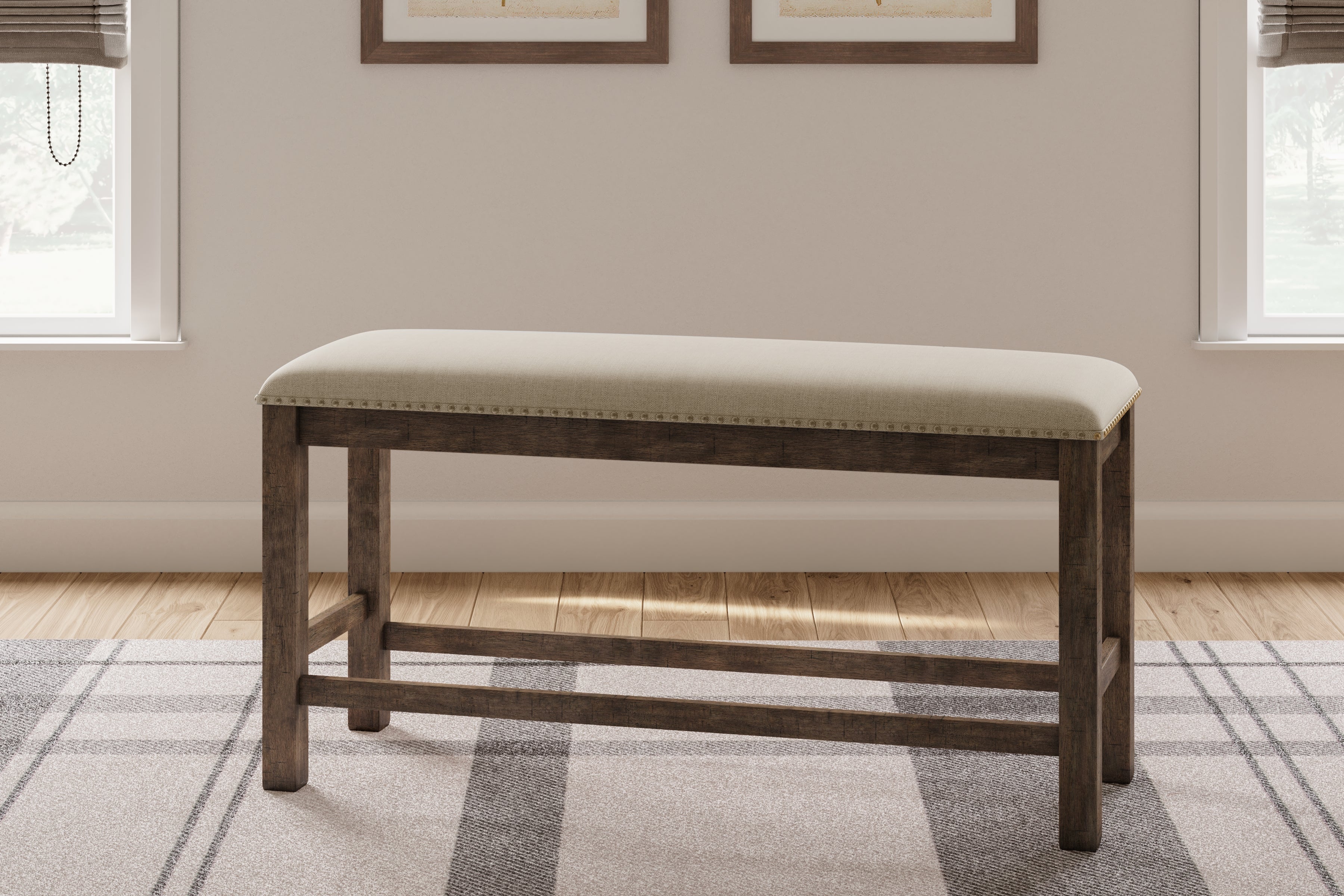 Floridian Furniture - Ashley Furniture - Moriville Dining Room - Upholstered Bench / Beige / 48"W x 17"D x 20"H - D631-00
