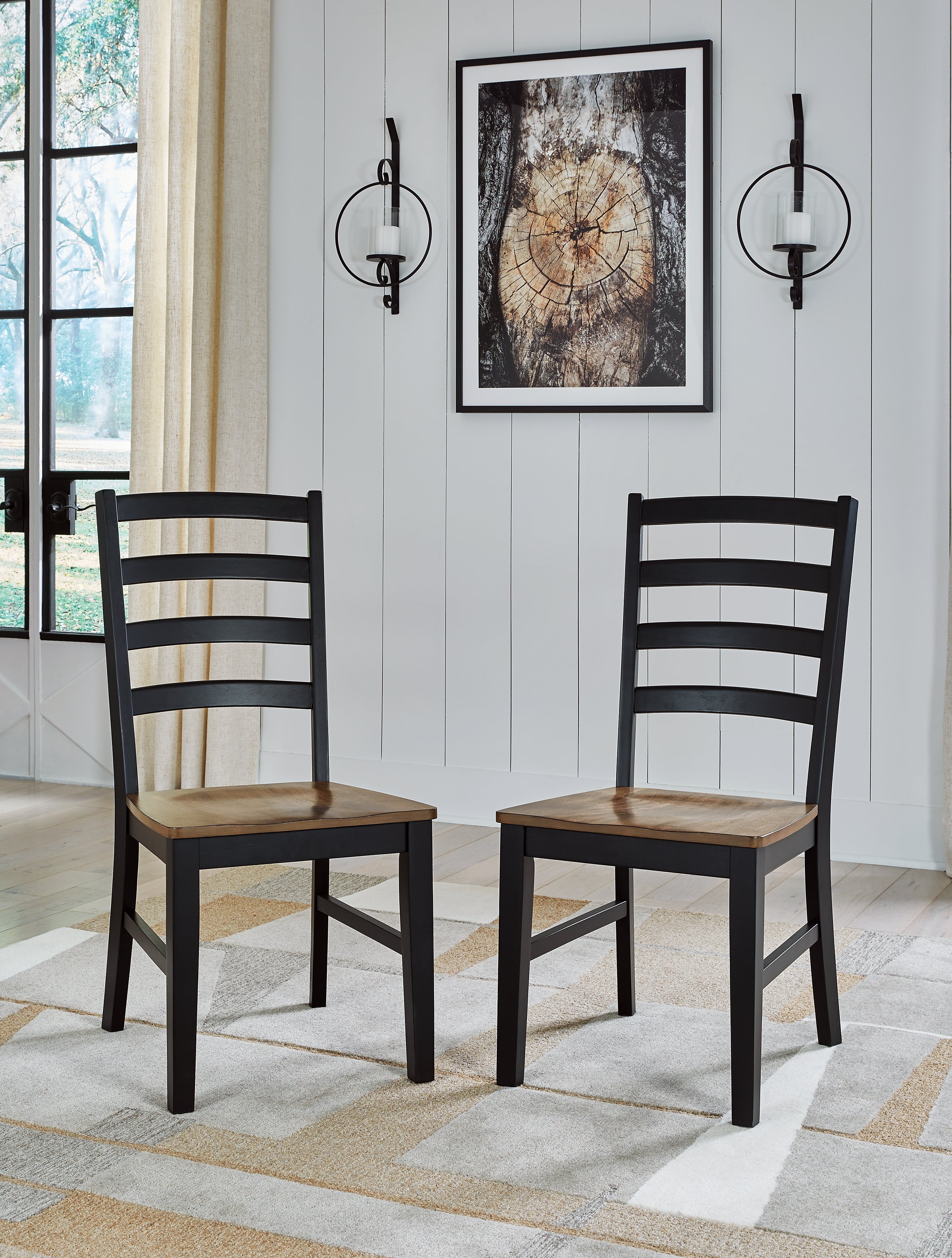 Floridian Furniture - Ashley Furniture - Wildenauer Dining Room - Dining Chair (Set of 2) / Brown/Black - D634-01X2