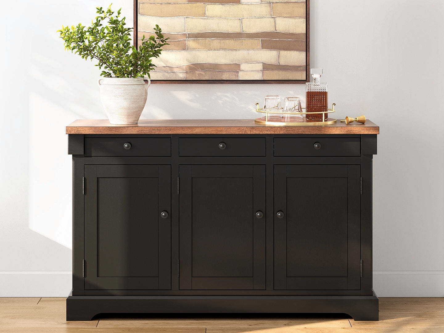 Floridian Furniture - Ashley Furniture - Wildenauer Dining Room - Dining Room Buffet / Brown/Black - D634-80