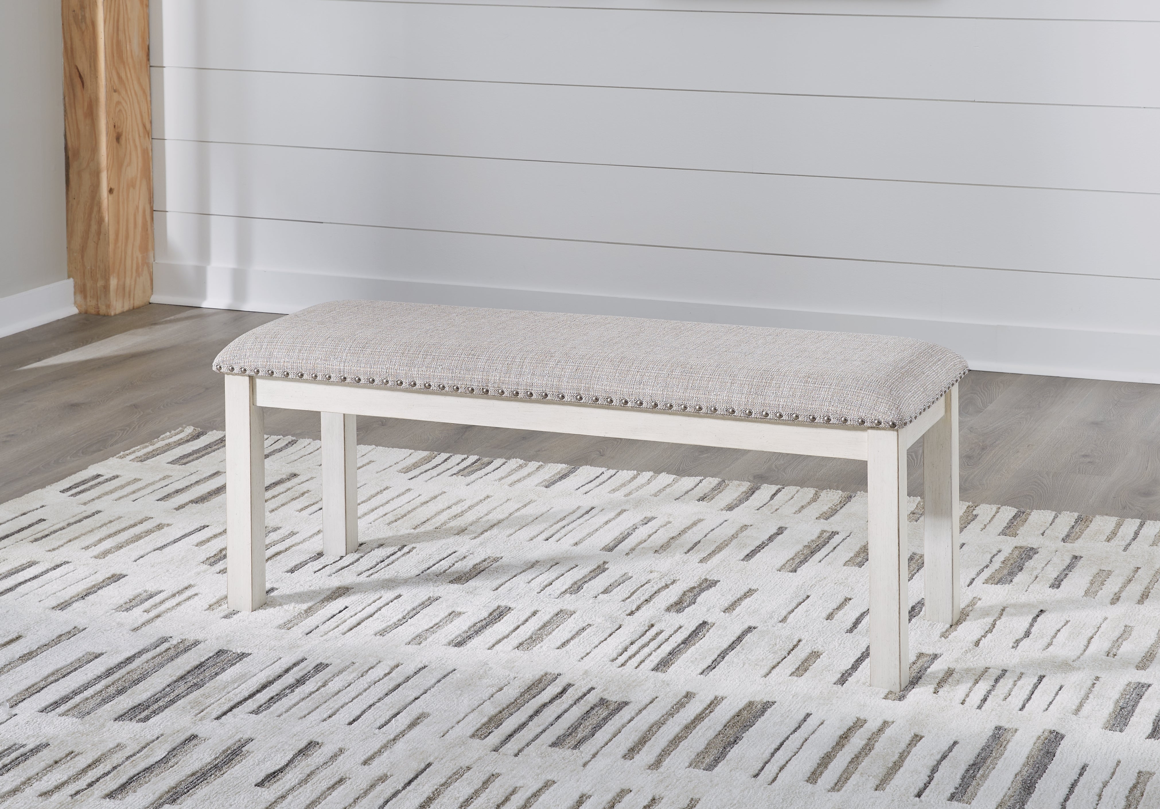 Floridian Furniture - Ashley Furniture - Robbinsdale Dining Room - Large UPH Dining Room Bench / Antique White / 48"W x 17"D x 20"H - D642-00
