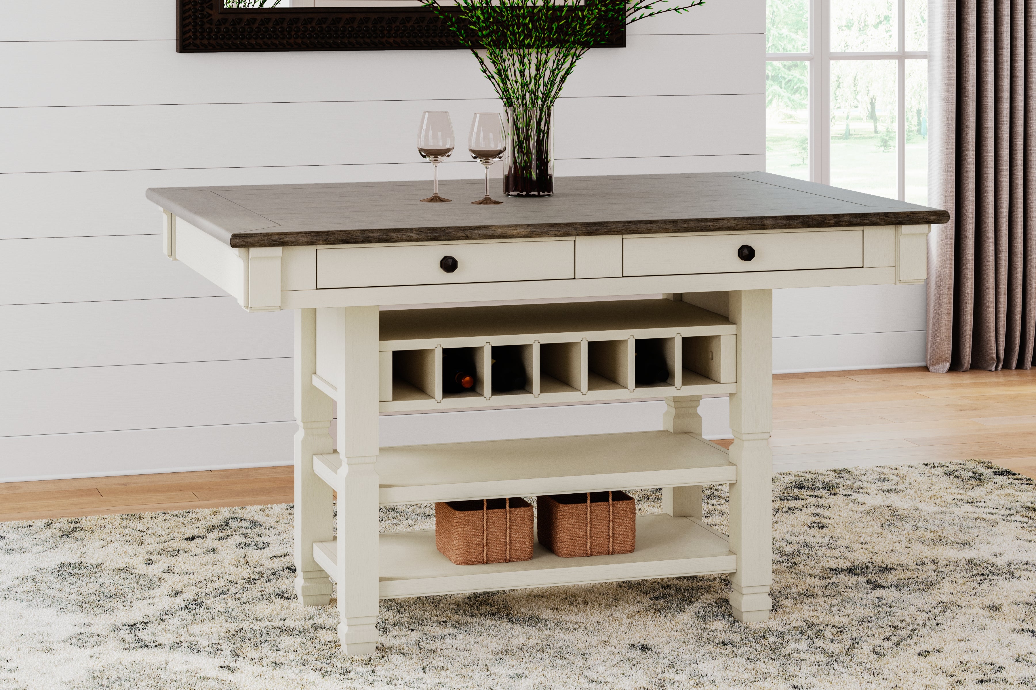 Floridian Furniture - Ashley Furniture - Bolanburg Dining Room - RECT Dining Room Counter Table / Two-tone - D647-32