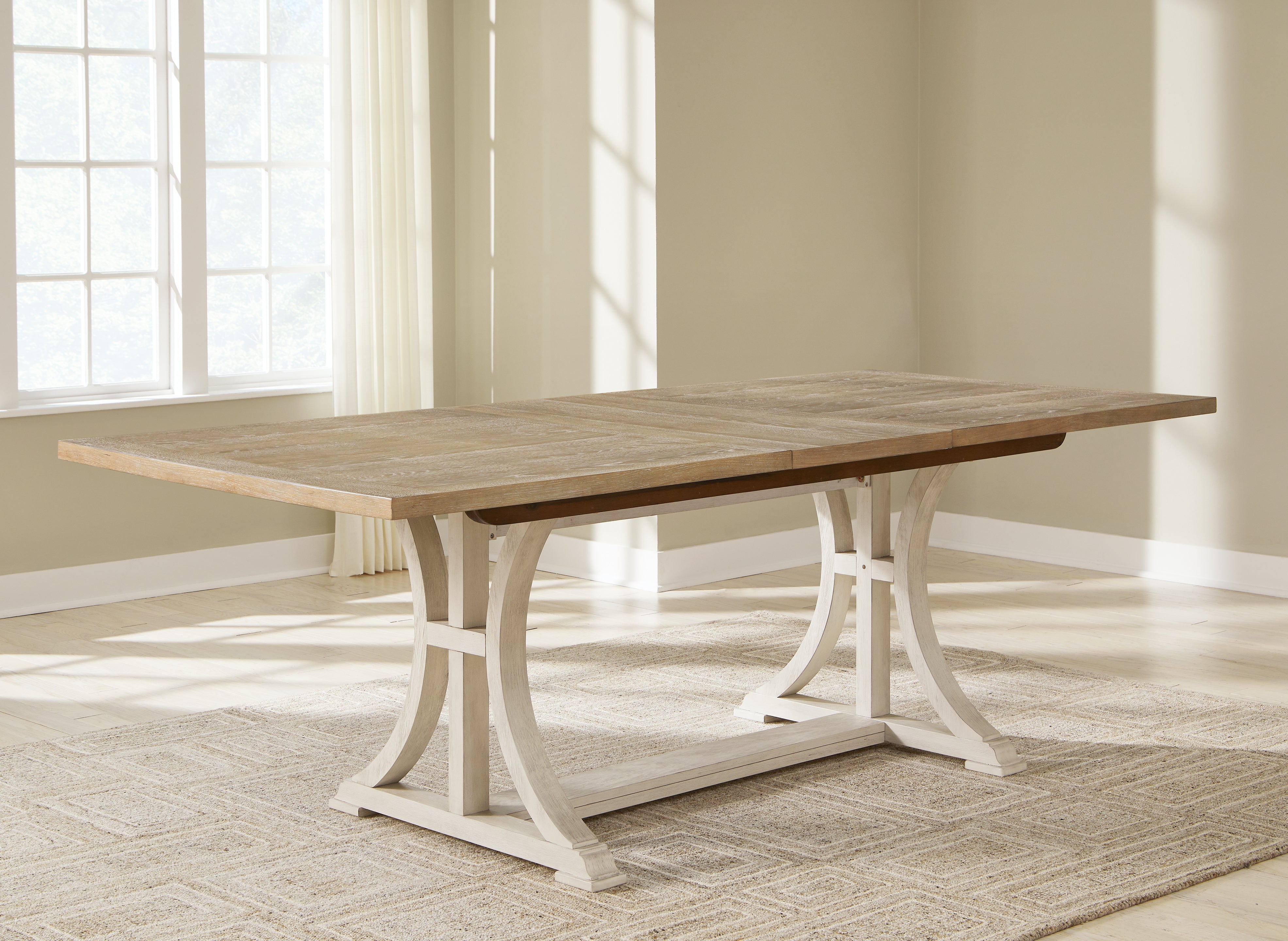 Floridian Furniture - Ashley Furniture - Shaybrock Dining Room - RECT Dining Room EXT Table / Antique White/Brown - D683-35