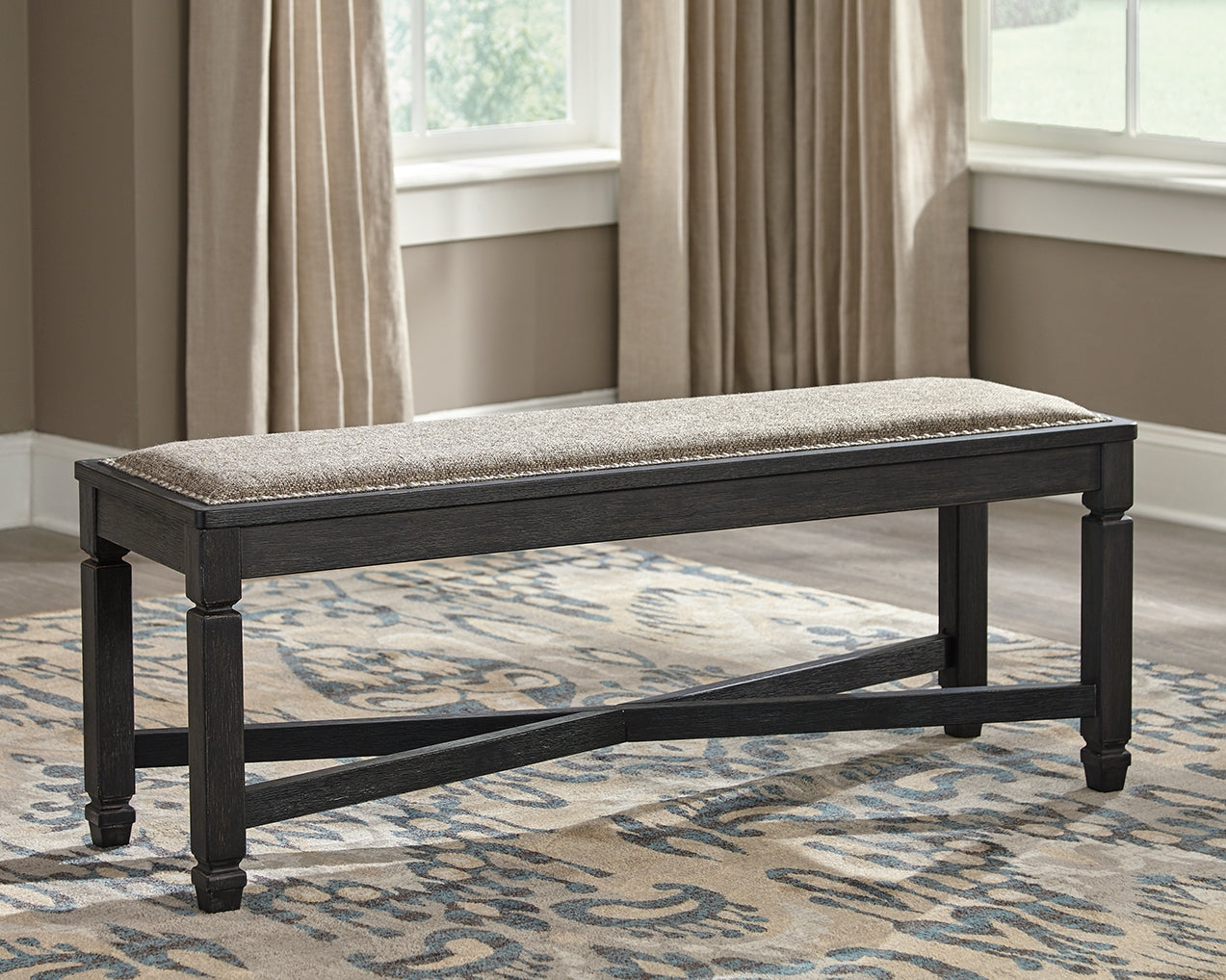 Floridian Furniture - Ashley Furniture - Tyler Creek Dining Room - Upholstered Bench / Black/Grayish Brown - D736-00